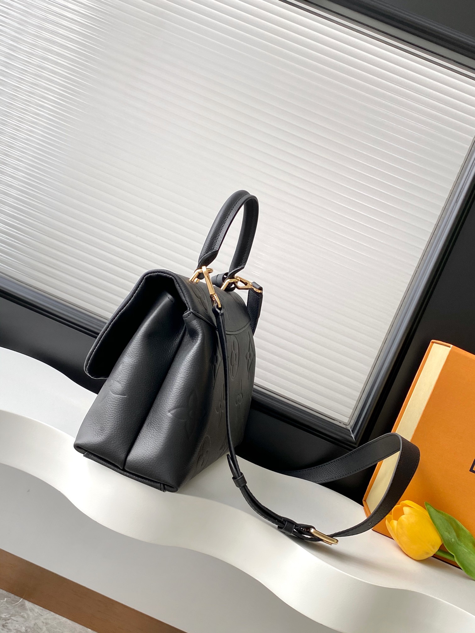 Madeleine Mm Handbag Monogram Empreinte Leather Black M45976