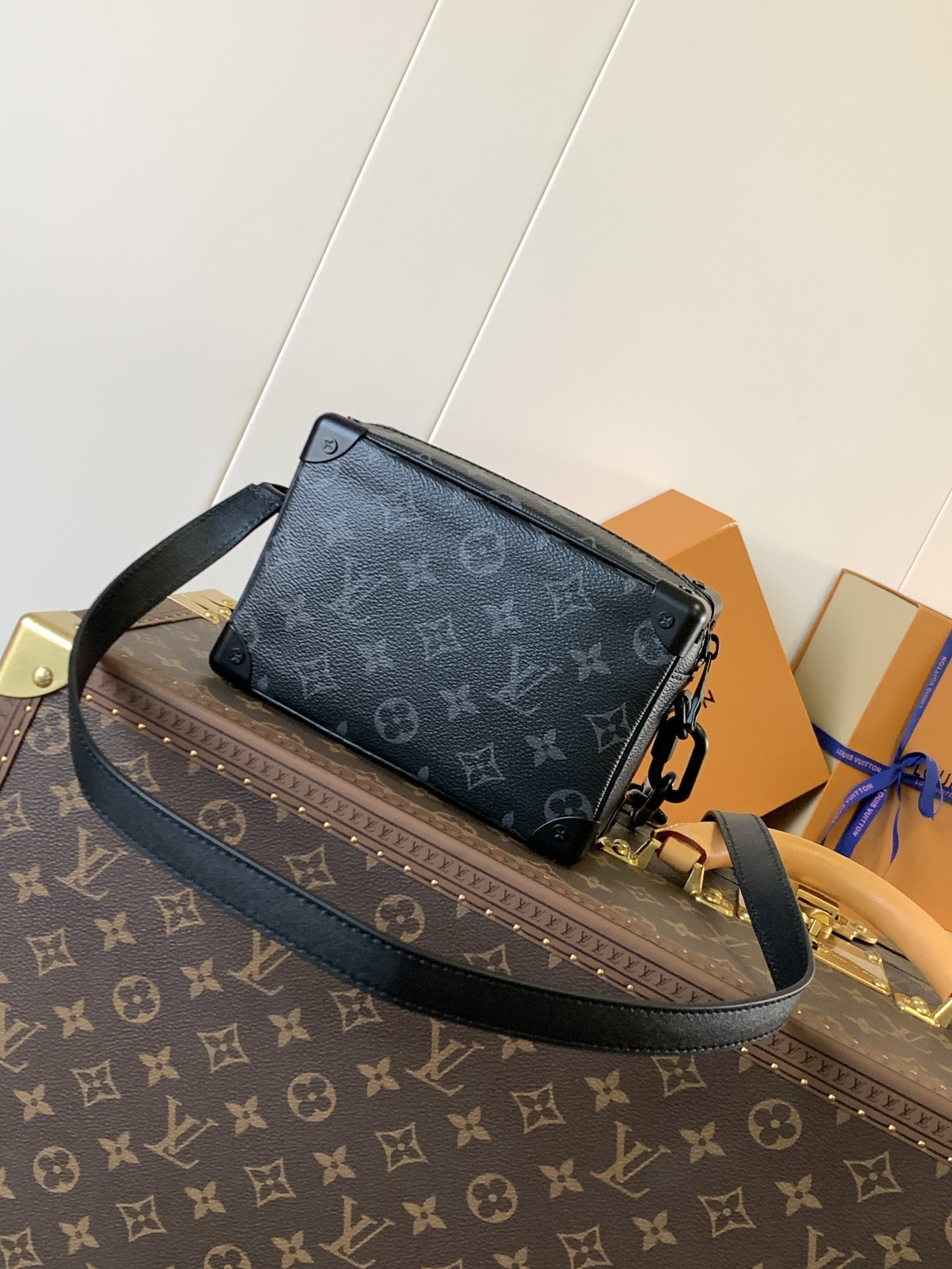 Mini Soft Trunk Bag Black Monogram Monogram Eclipse M44735
