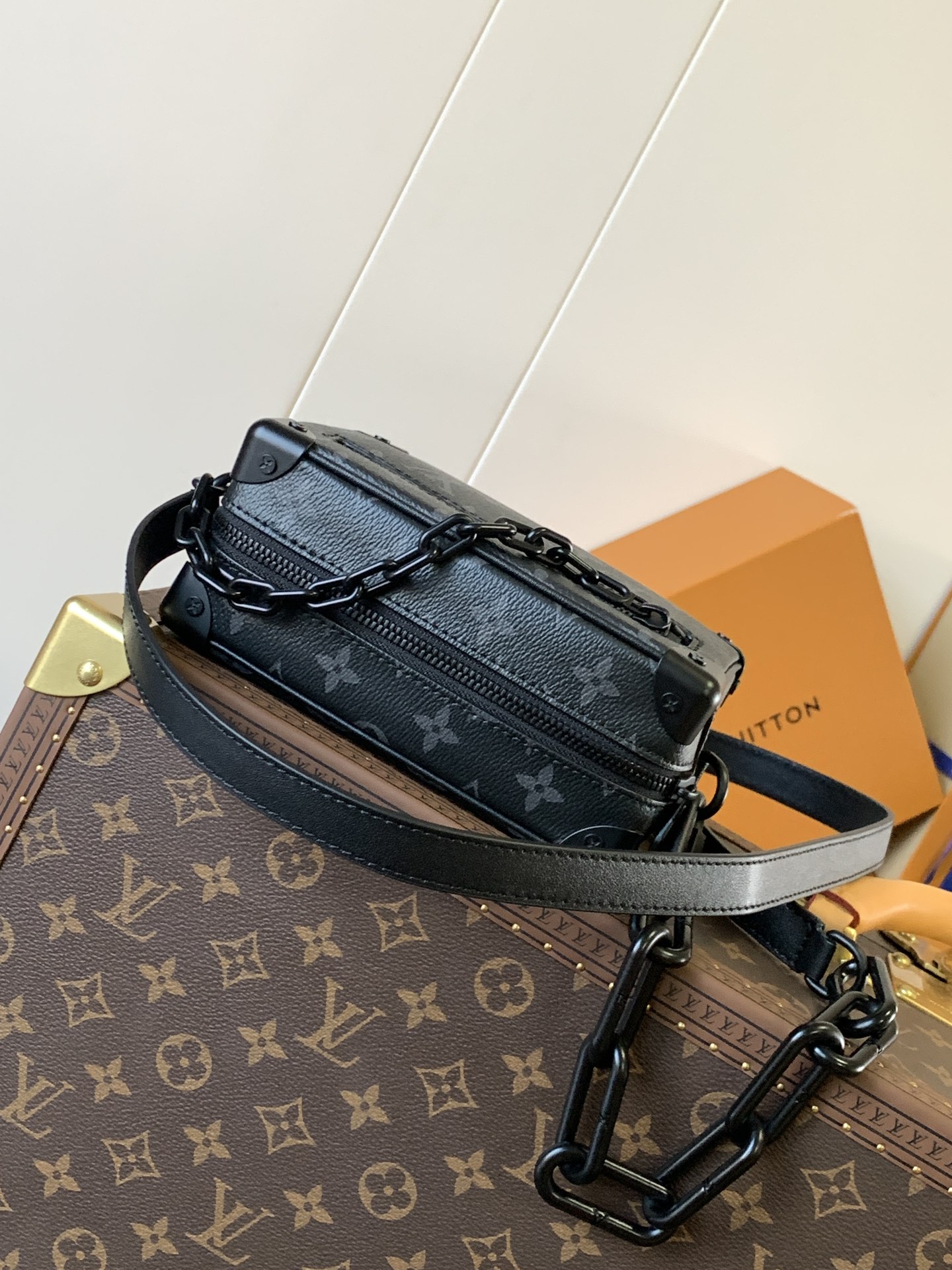 Mini Soft Trunk Bag Black Monogram Monogram Eclipse M44735