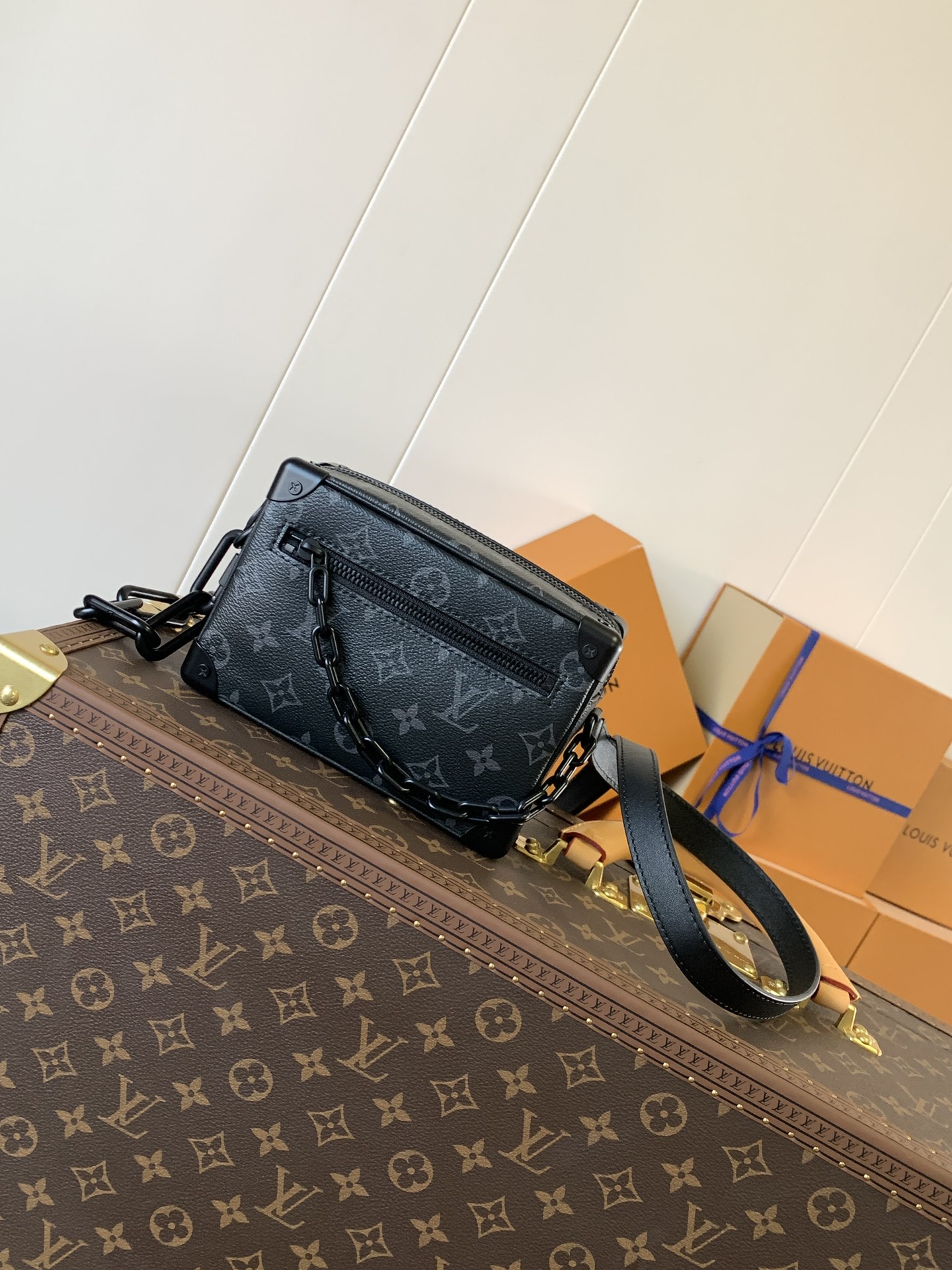 Mini Soft Trunk Bag Black Monogram Monogram Eclipse M44735
