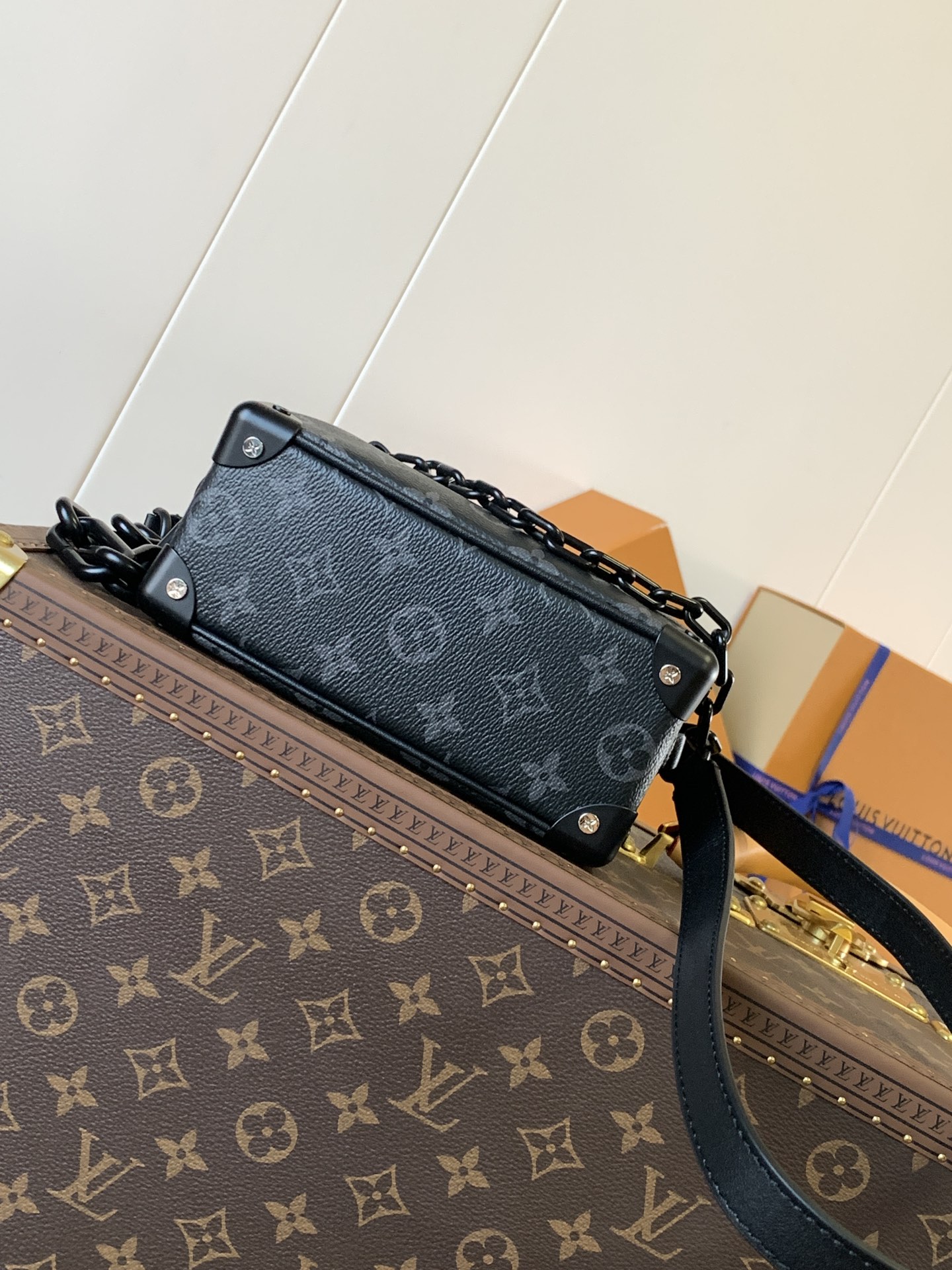 Mini Soft Trunk Bag Black Monogram Monogram Eclipse M44735