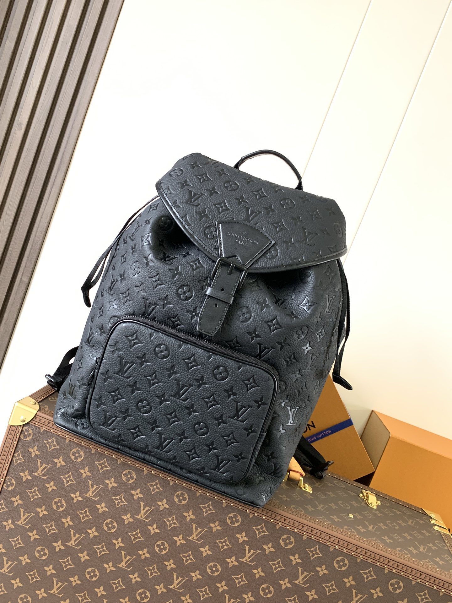 Montsouris Backpack Black Monogram Empreinte Leather M23127