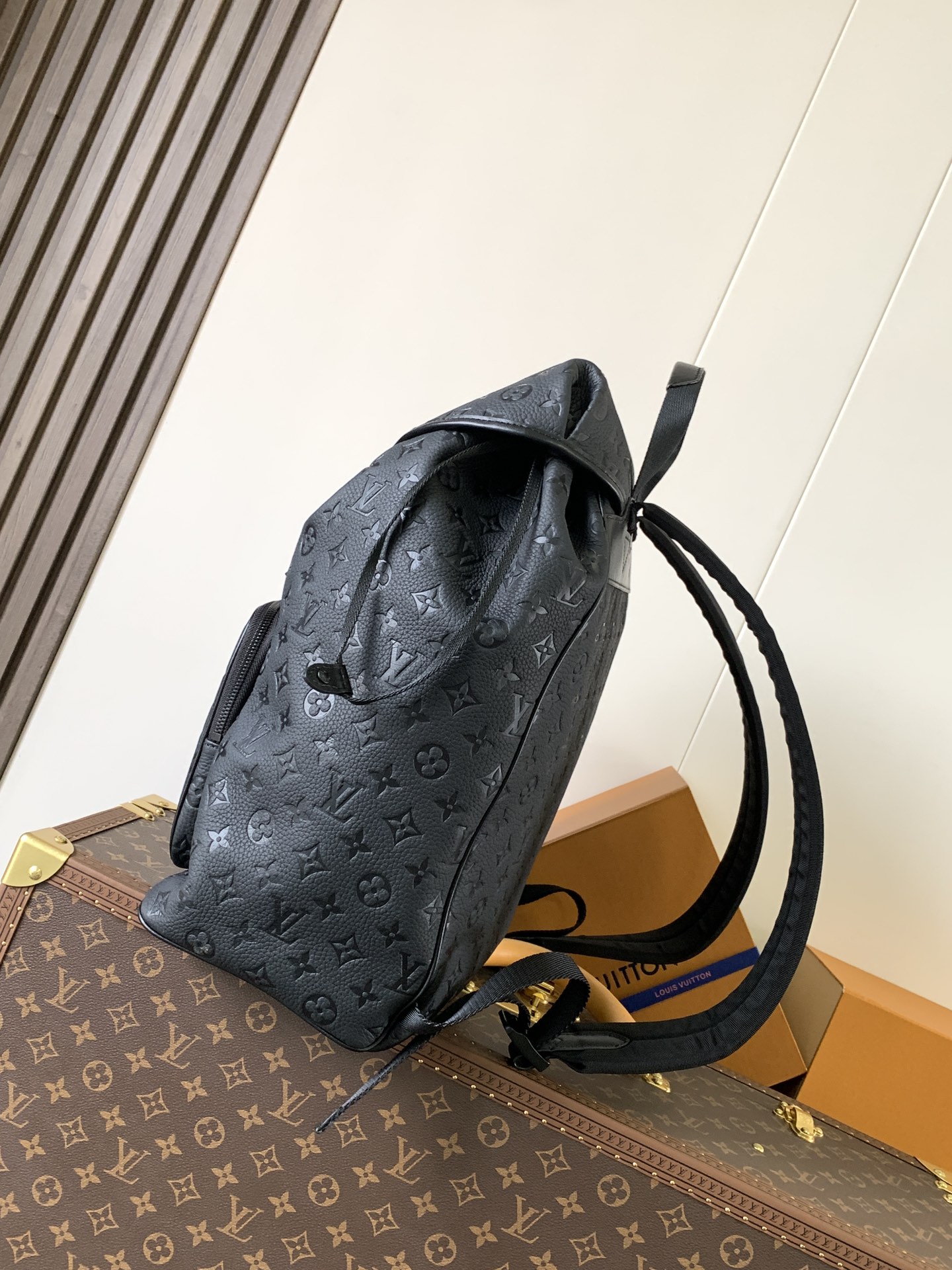 Montsouris Backpack Black Monogram Empreinte Leather M23127