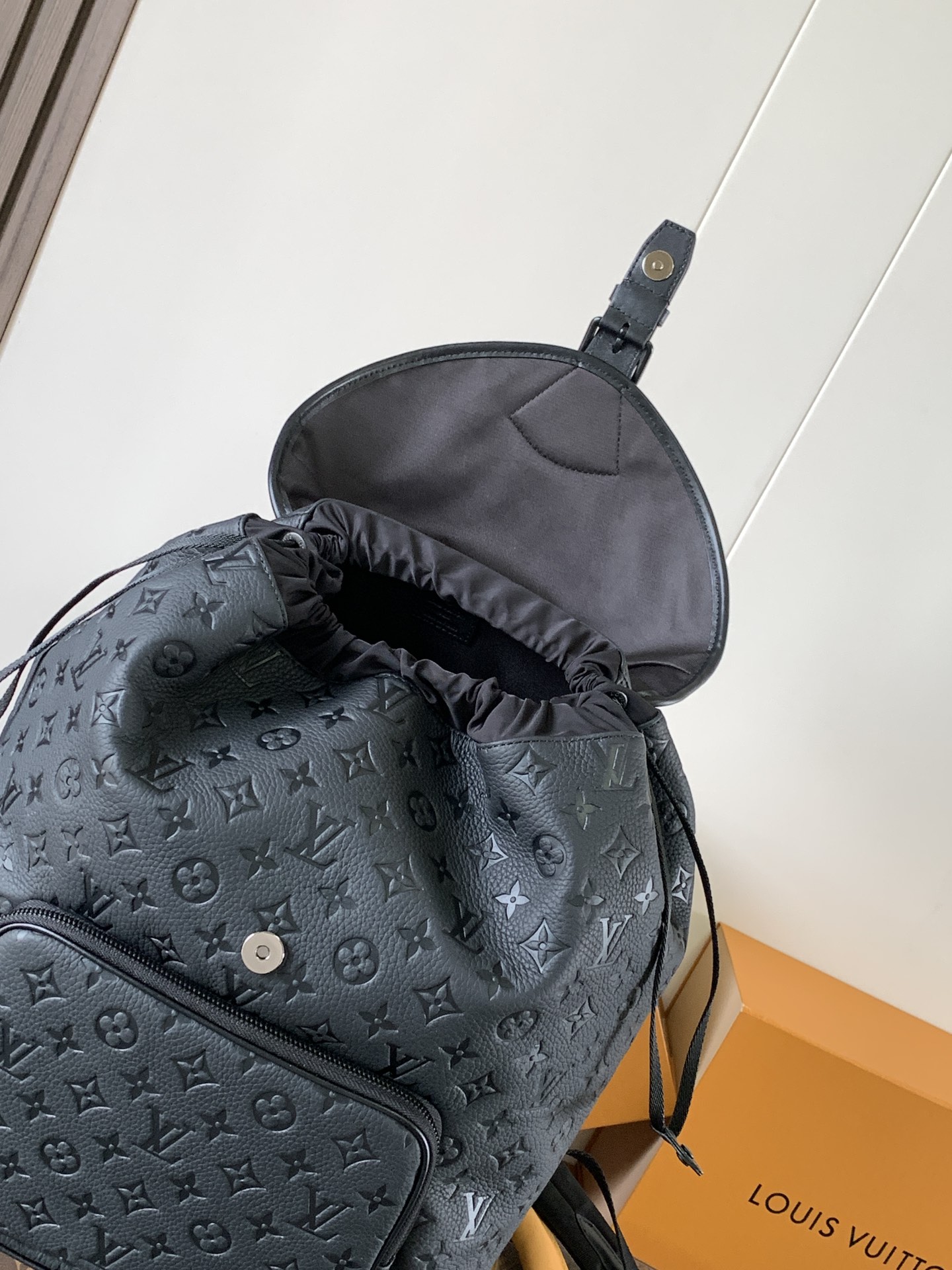 Montsouris Backpack Black Monogram Empreinte Leather M23127