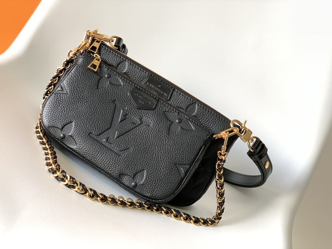 Multi Pochette Accessoires Monogram Empreinte Leather Black M80399