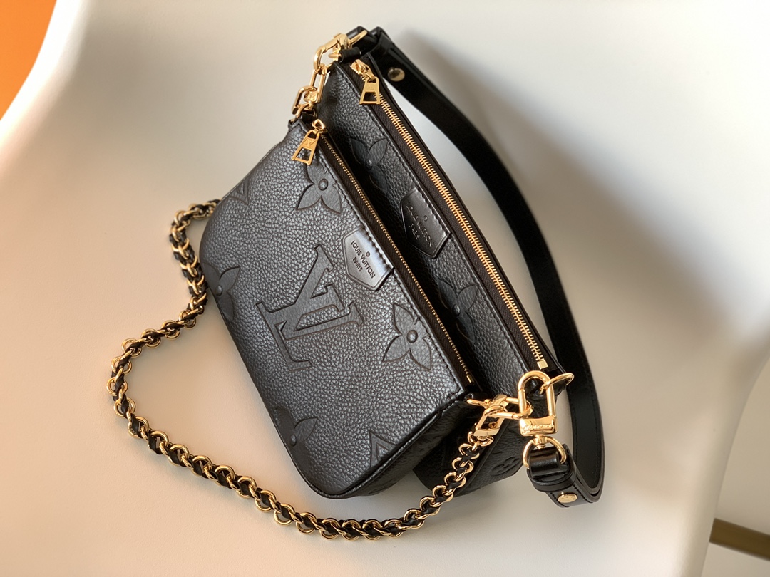 Multi Pochette Accessoires Monogram Empreinte Leather Black M80399