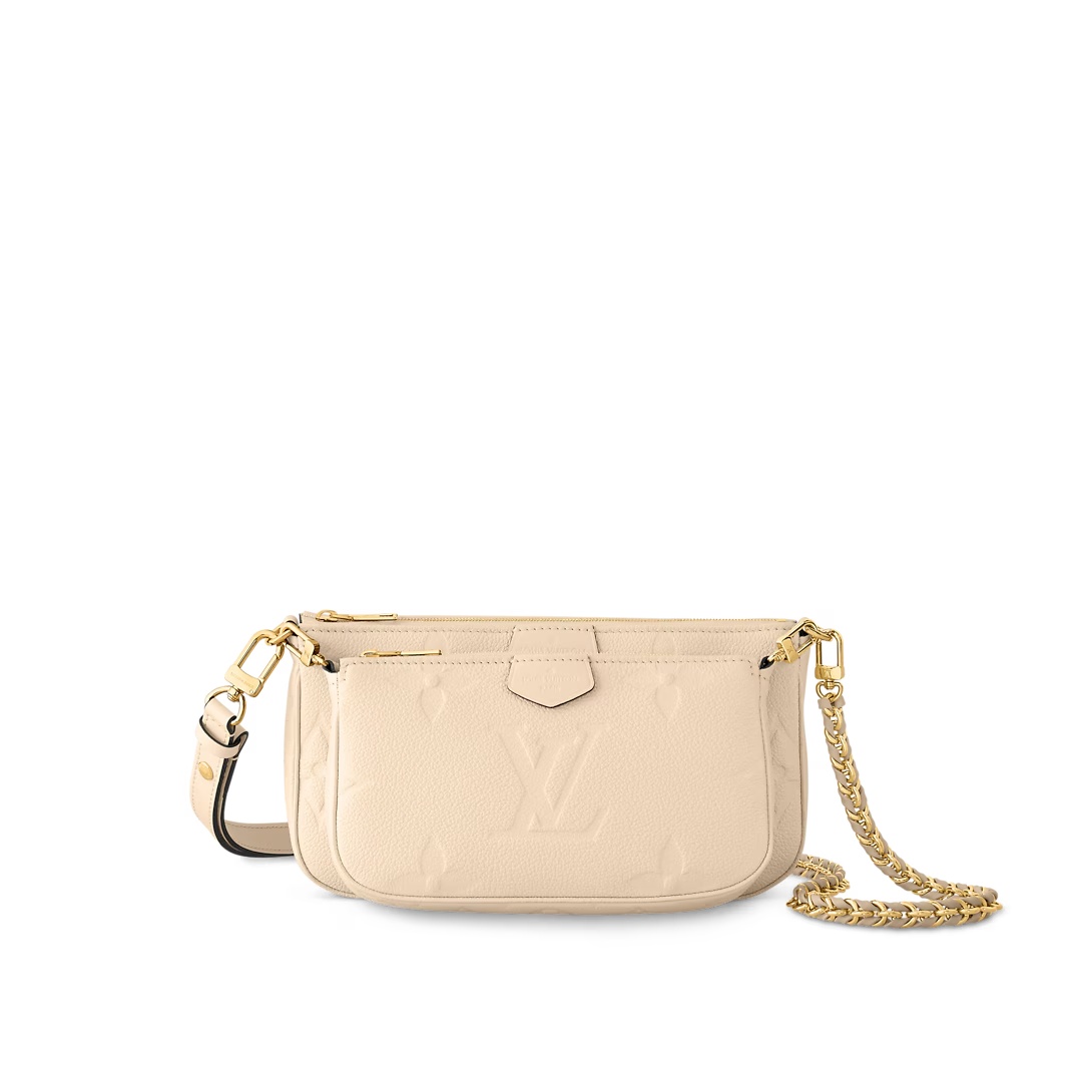 Multi Pochette Accessoires Monogram Empreinte Leather Cream M46568