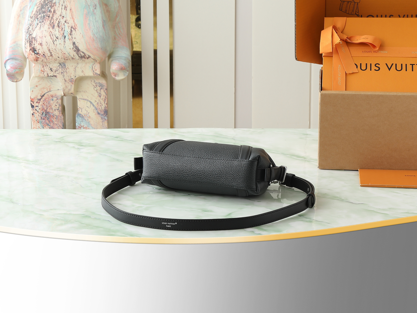 Nano Lv Biker Bag Black Lambskin M14623
