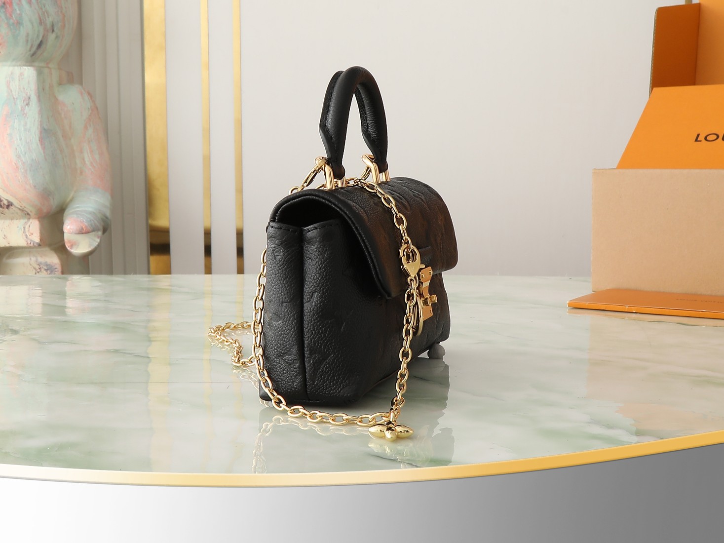 Nano Madeleine Handbag Monogram Empreinte Leather Black M12144