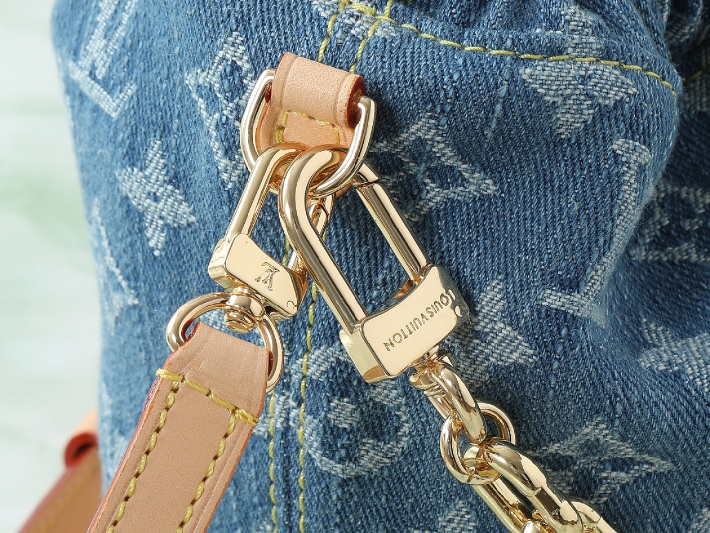 Nano Noé Bucket Bag Monogram Denim Blue Denim Blue