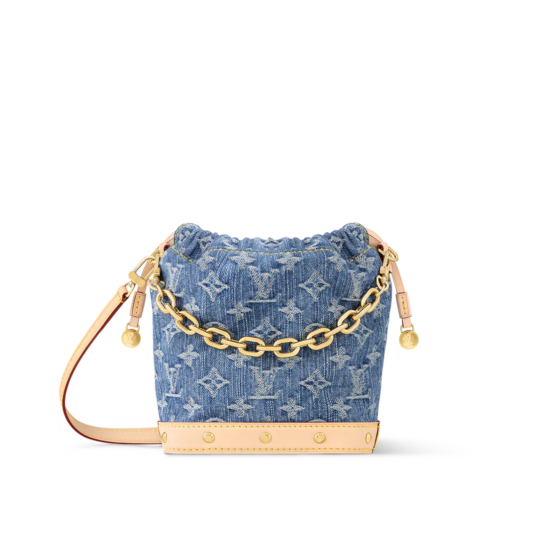 Nano Noé Bucket Bag Monogram Denim Blue Denim Blue