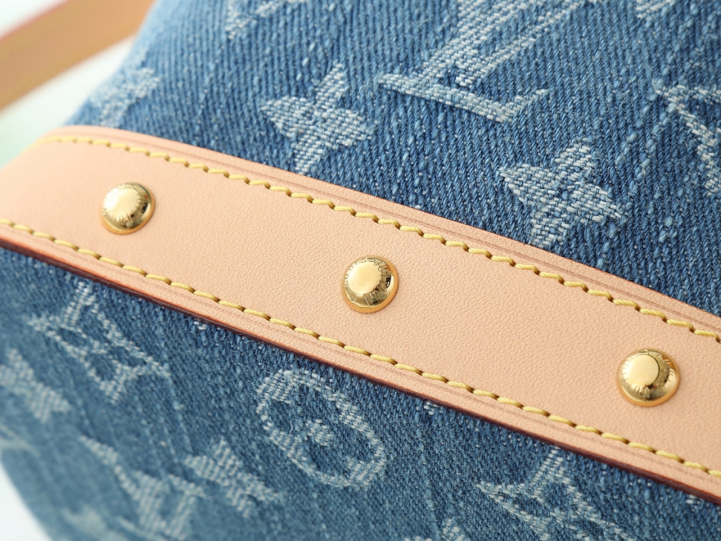 Nano Noé Bucket Bag Monogram Denim Blue Denim Blue