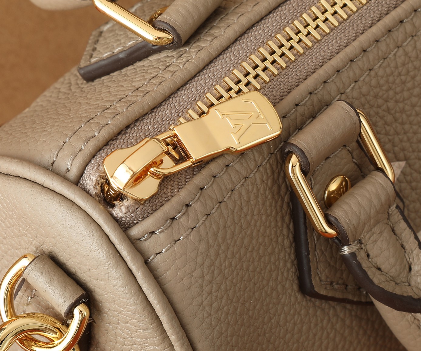 Nano Speedy Bicolor Monogram Empreinte Bag Tourterelle Gray / Cream M82890