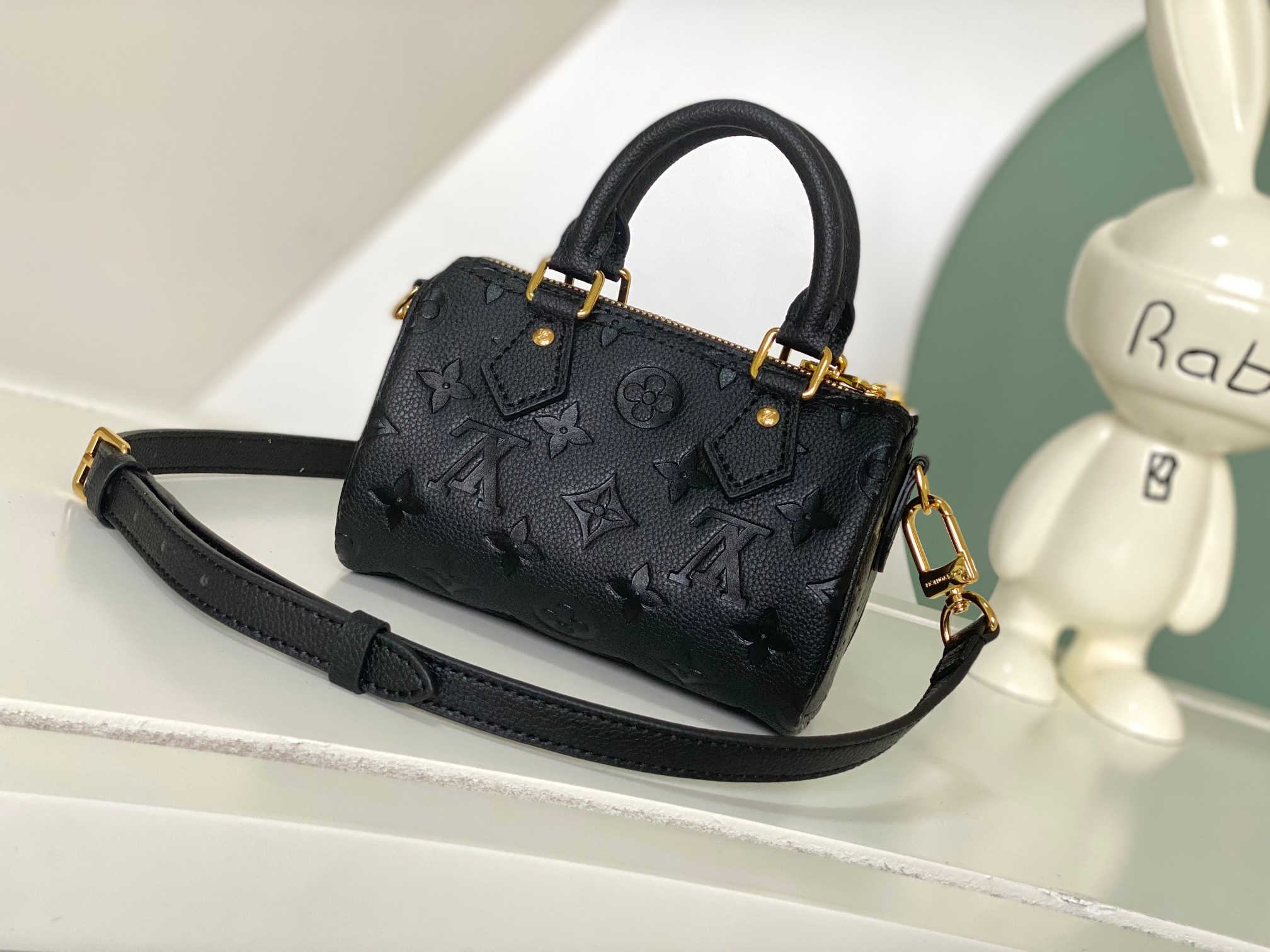 Nano Speedy Monogram Empreinte Leather Bag Black M81085