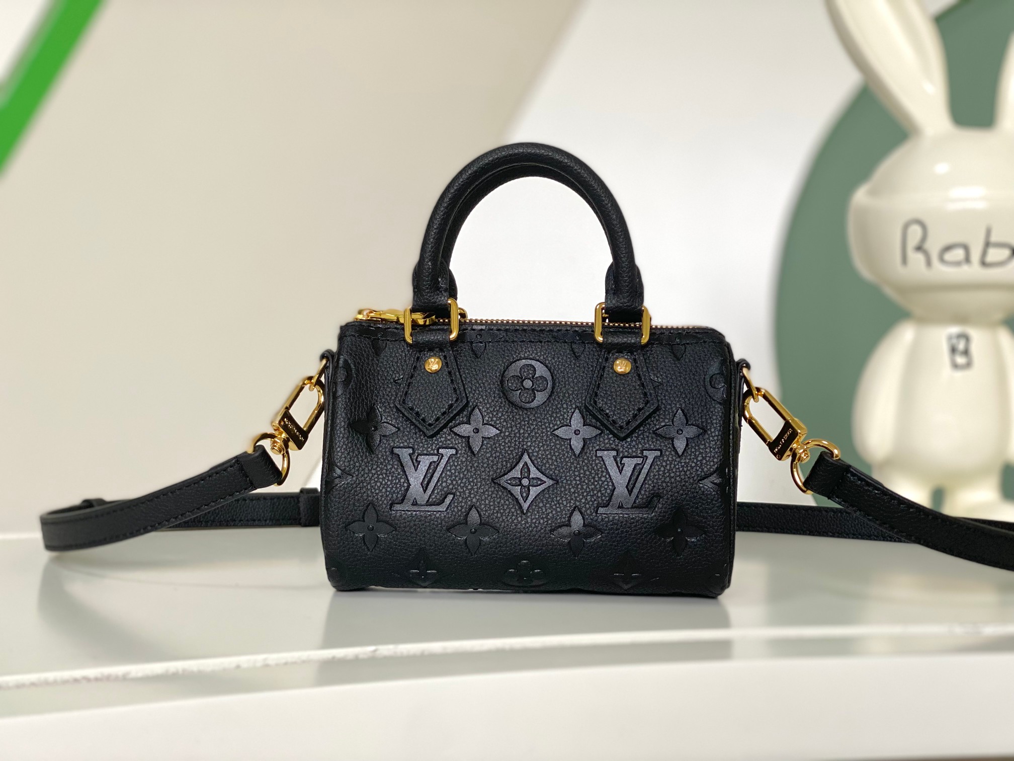 Nano Speedy Monogram Empreinte Leather Bag Black M81085