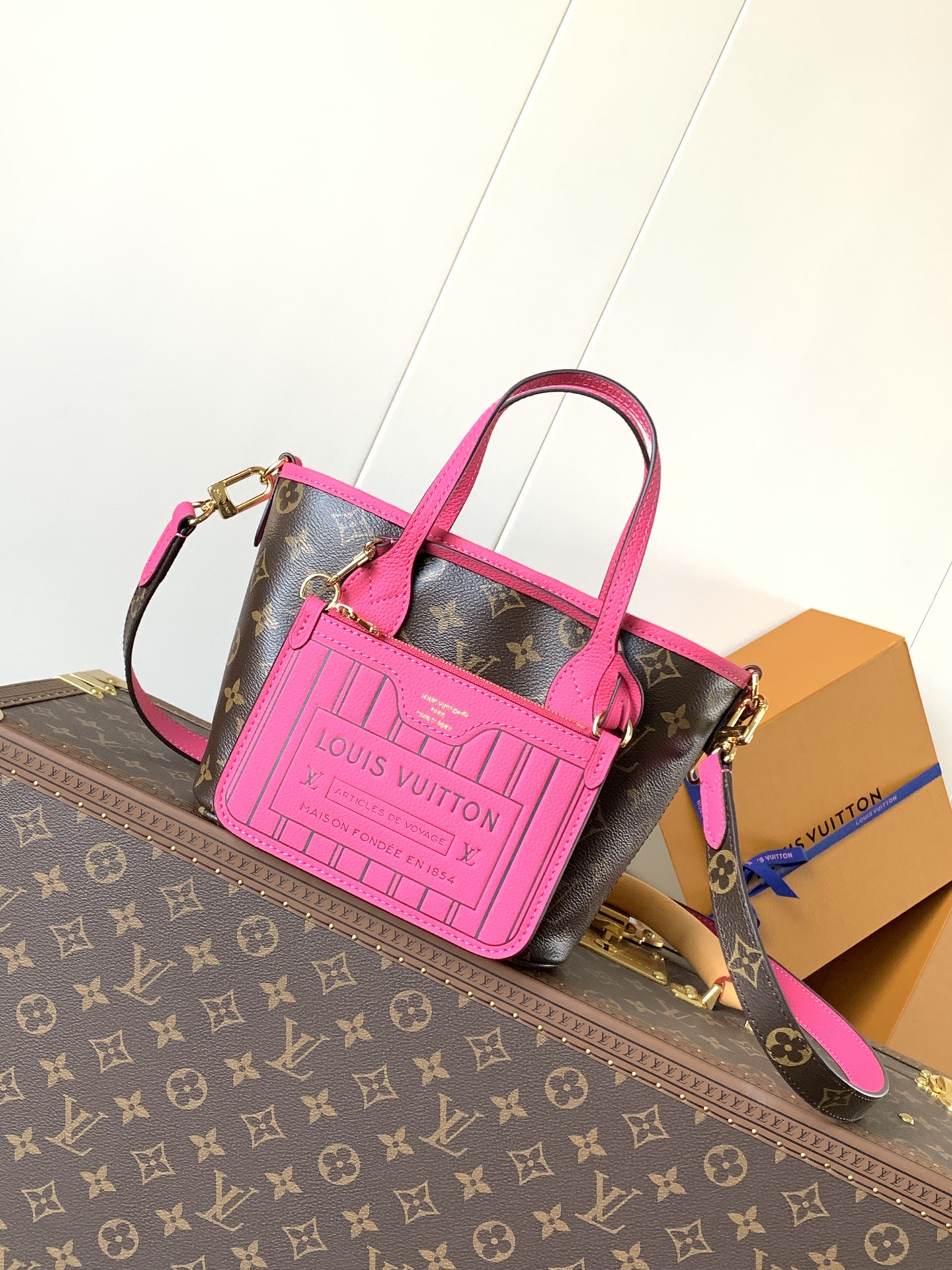 Neverfull Bandoulière Inside Out Bb Rose Pondichery M12106