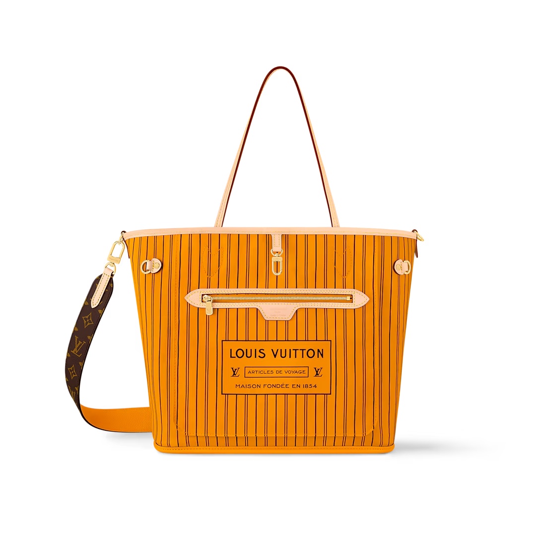 Neverfull Bandoulière Inside Out Mm Monogram Jaune Safran Reversible M11947