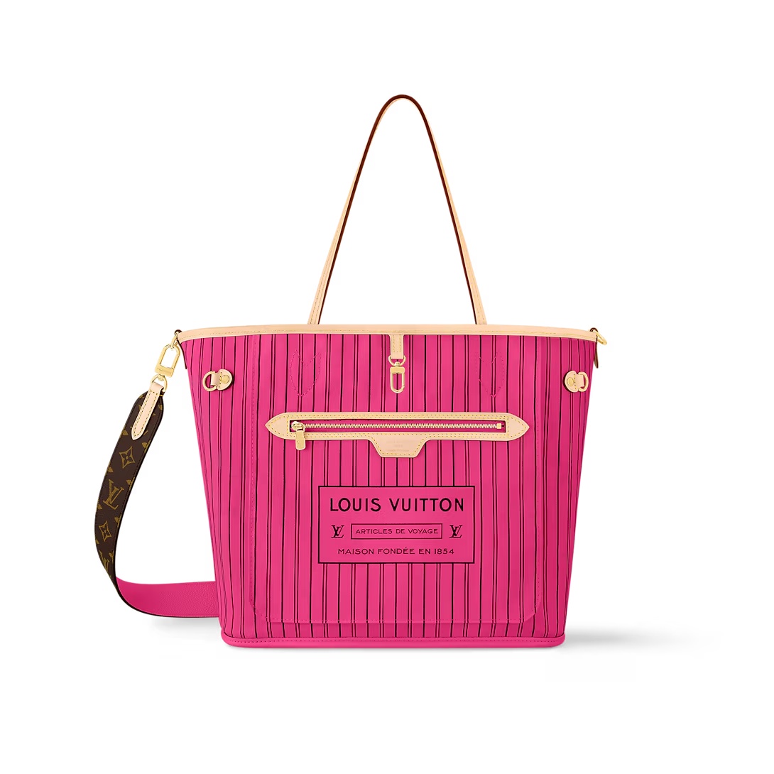 Neverfull Bandoulière Inside Out Mm Monogram Rose Pondichery Reversible M12257