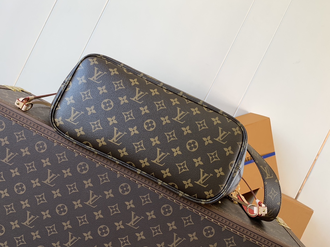 Neverfull Bandoulière Inside Out Mm Monogram Rouge Sari Reversible M12096