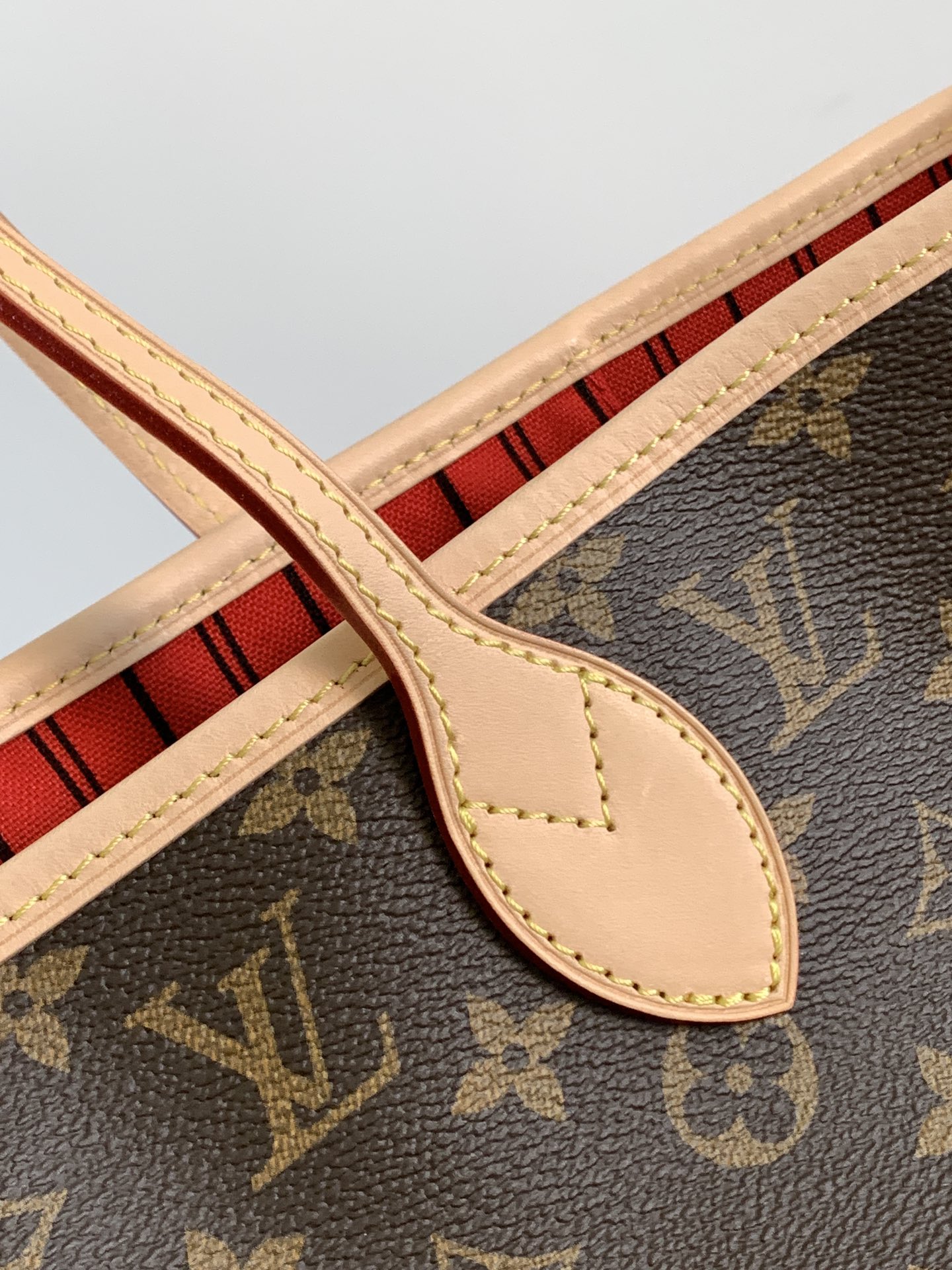Neverfull Bandoulière Inside Out Mm Monogram Rouge Sari Reversible M12096