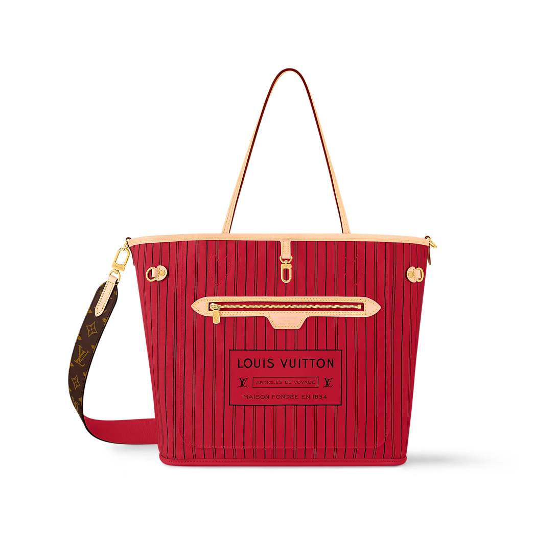 Neverfull Bandoulière Inside Out Mm Monogram Rouge Sari Reversible M12096