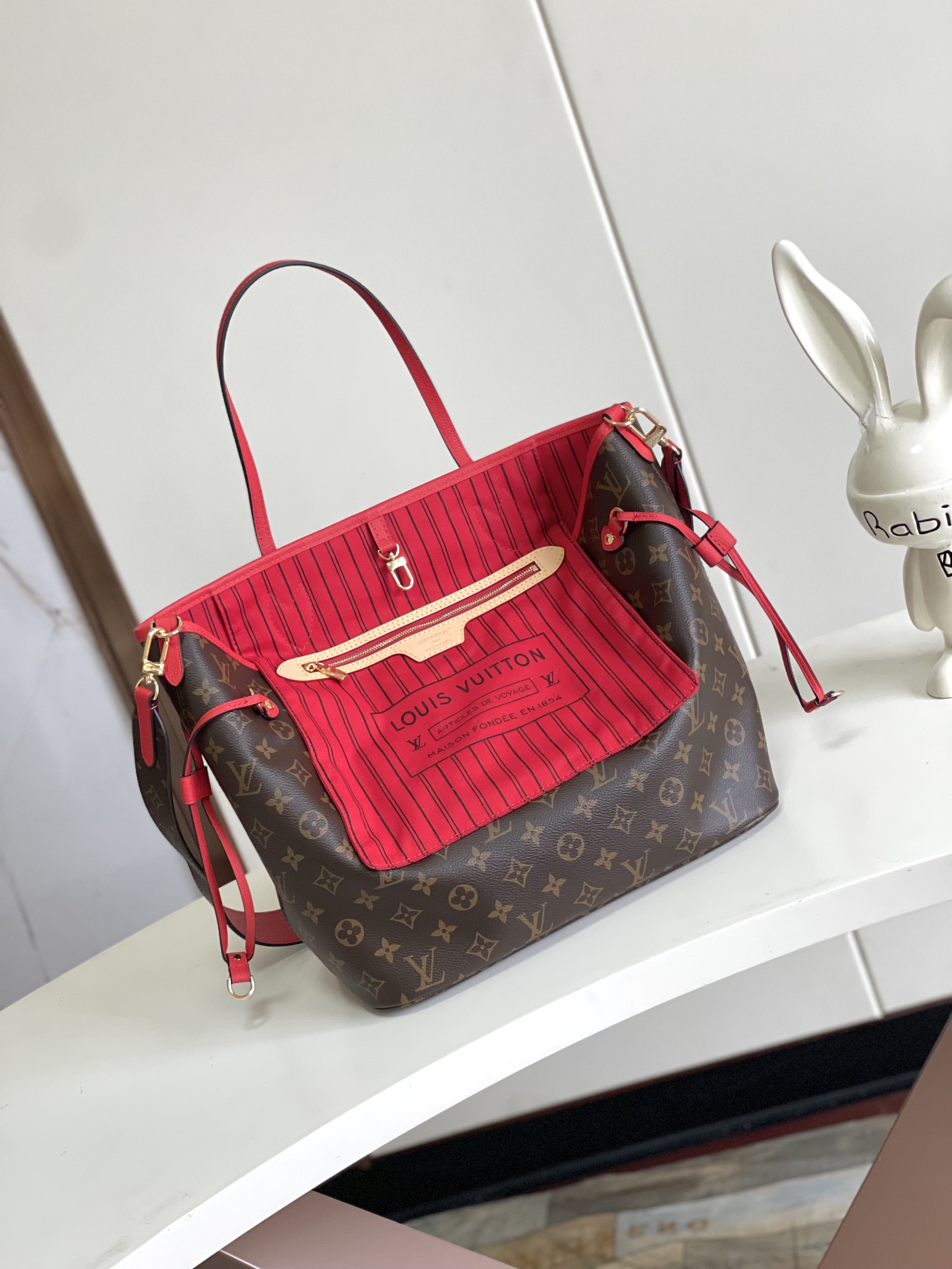 Neverfull Bandoulière Inside Out Mm Rouge M12708