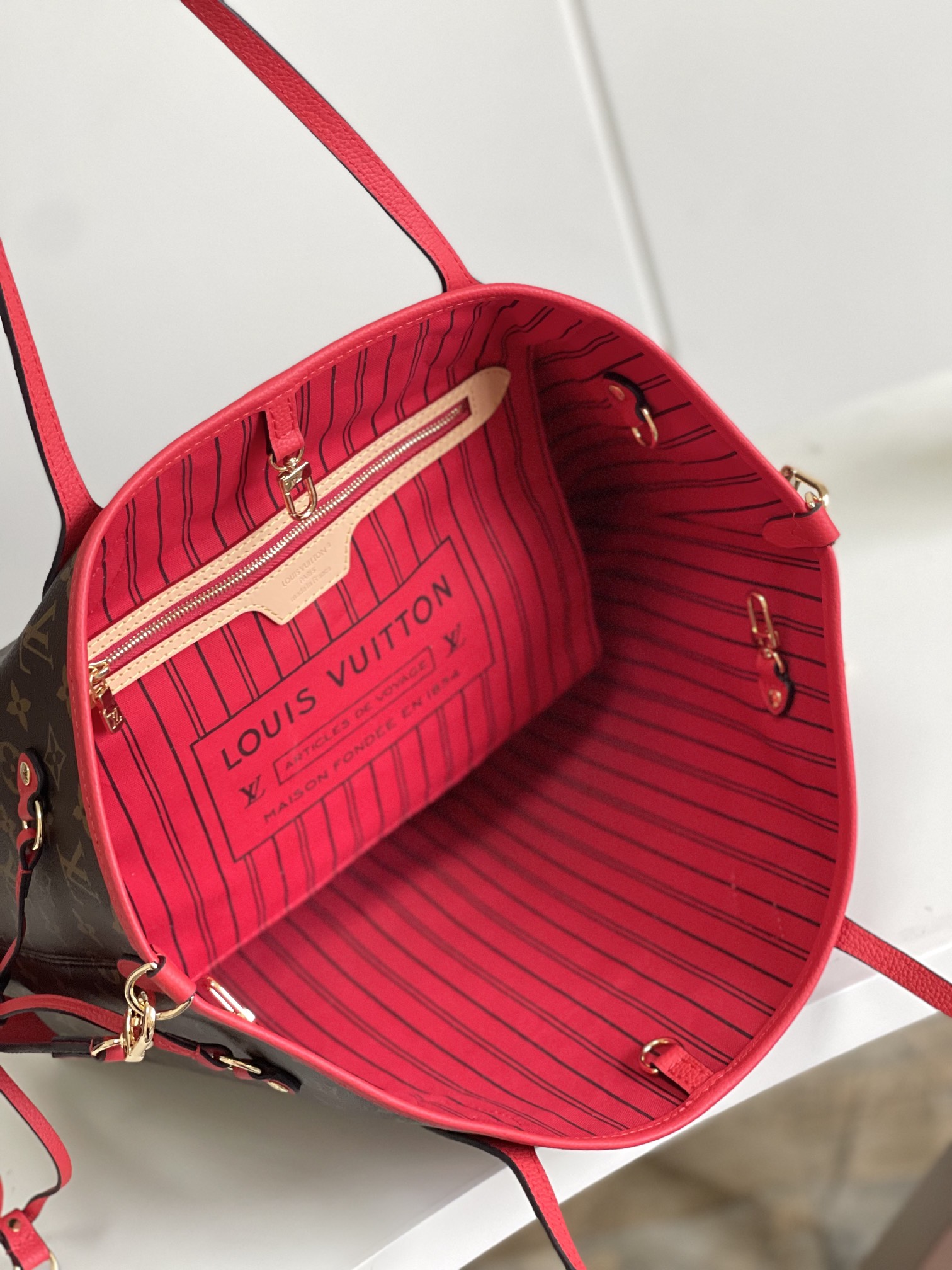Neverfull Bandoulière Inside Out Mm Rouge M12708