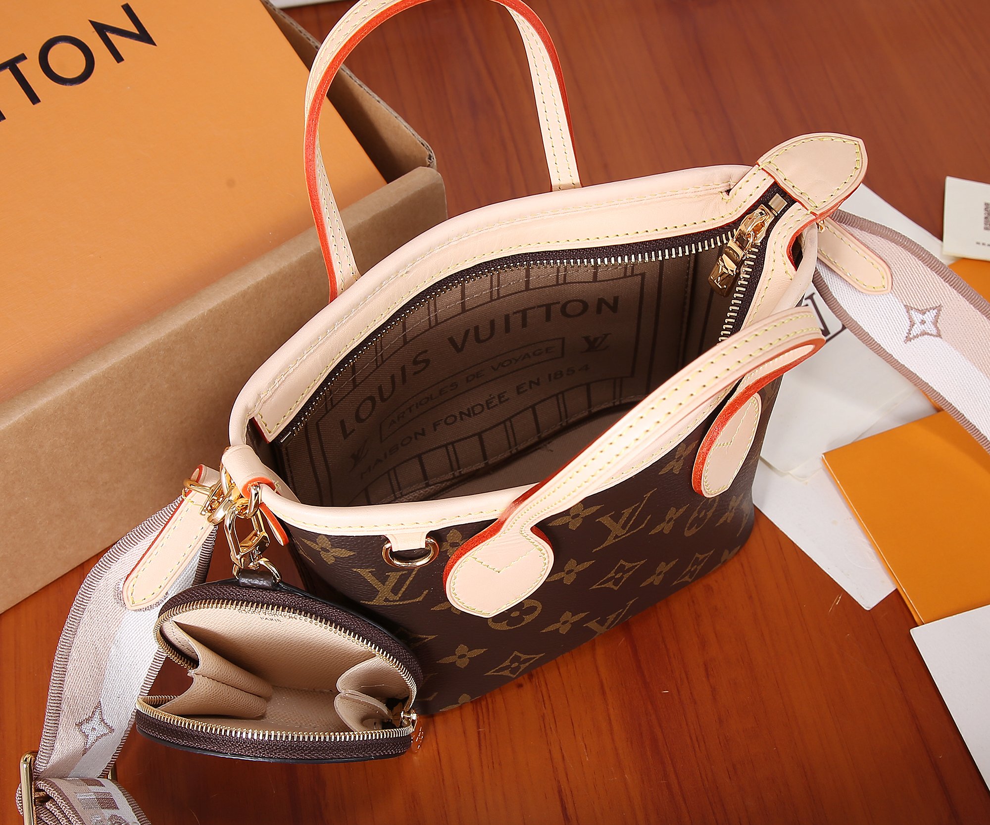 Neverfull Bb Beige Small Size Tote M46705