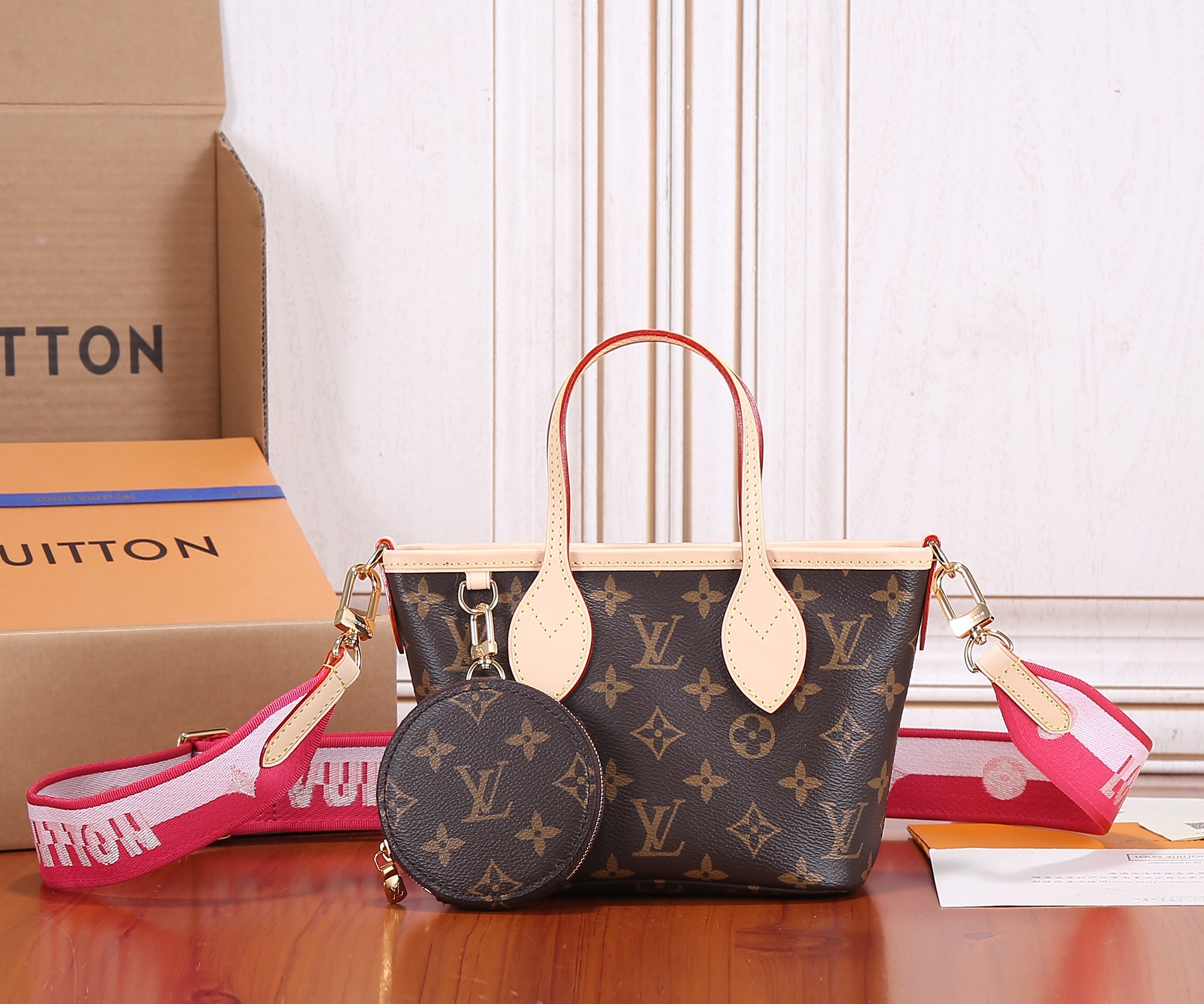 Neverfull Bb Pink Peony Small Size Tote M46786