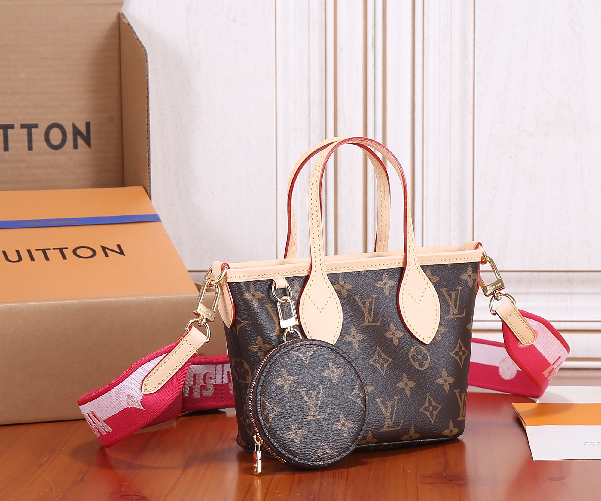 Neverfull Bb Pink Peony Small Size Tote M46786