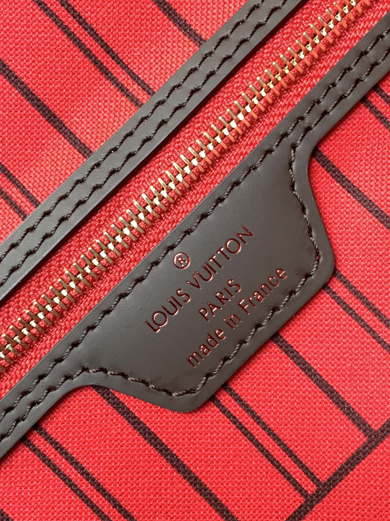 Neverfull Gm Cerise Red Damier Large Size Brown Tote N40597
