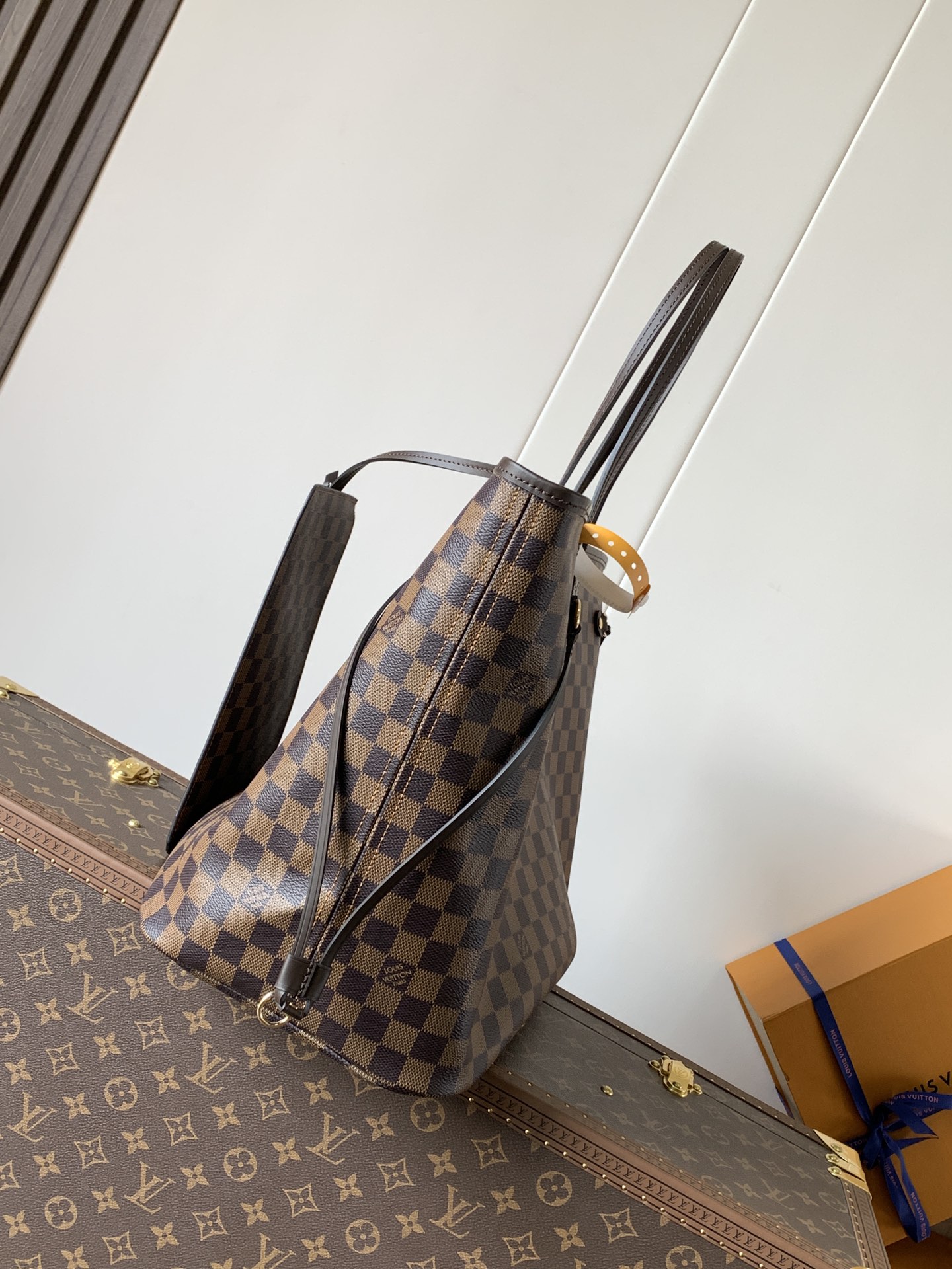 Neverfull Gm Cerise Red Damier Large Size Brown Tote N40597