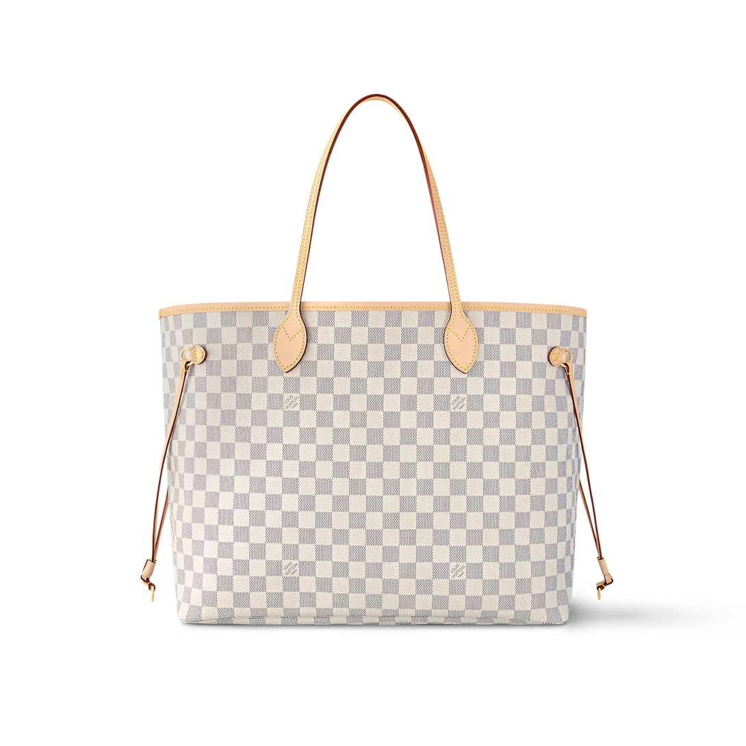 Neverfull Gm Rose Ballerine Pink Damier Azur Large Size Beige Tote N40601