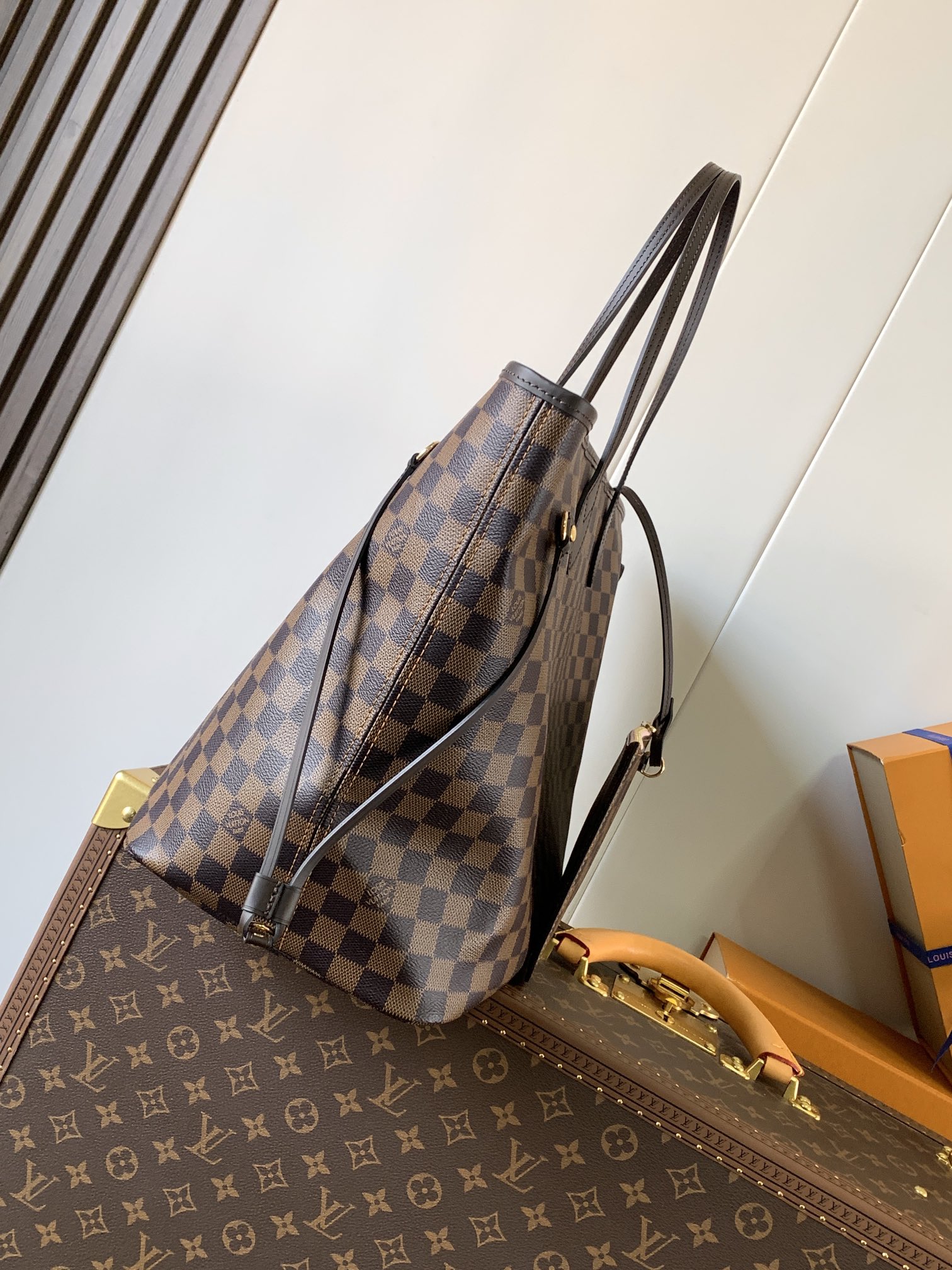 Neverfull Gm Rose Ballerine Pink Damier Ebene Large Size N41602