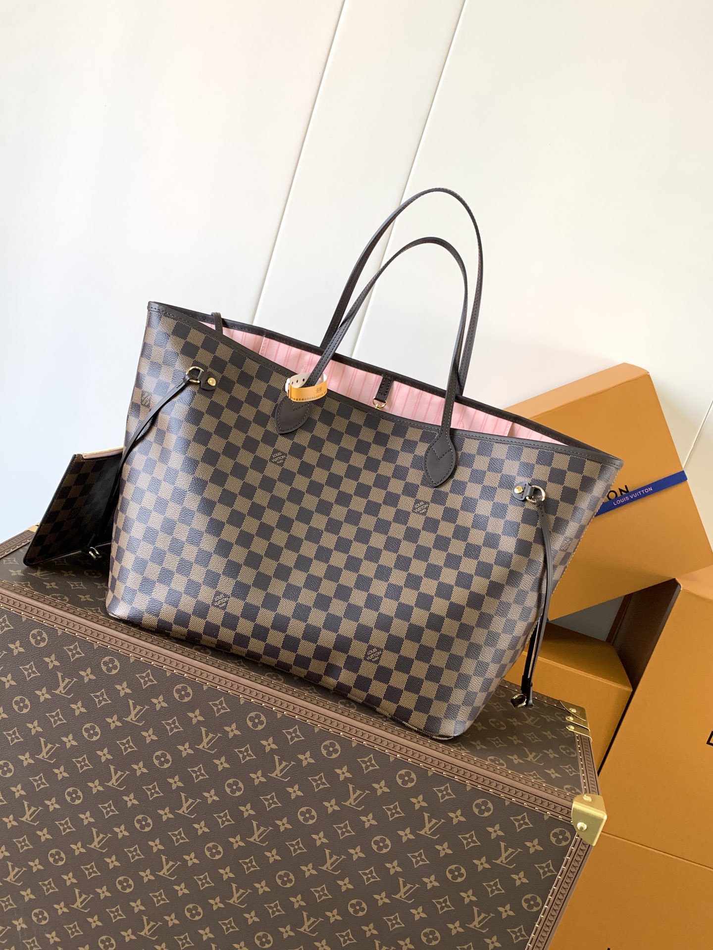 Neverfull Gm Rose Ballerine Pink Damier Ebene Large Size N41602