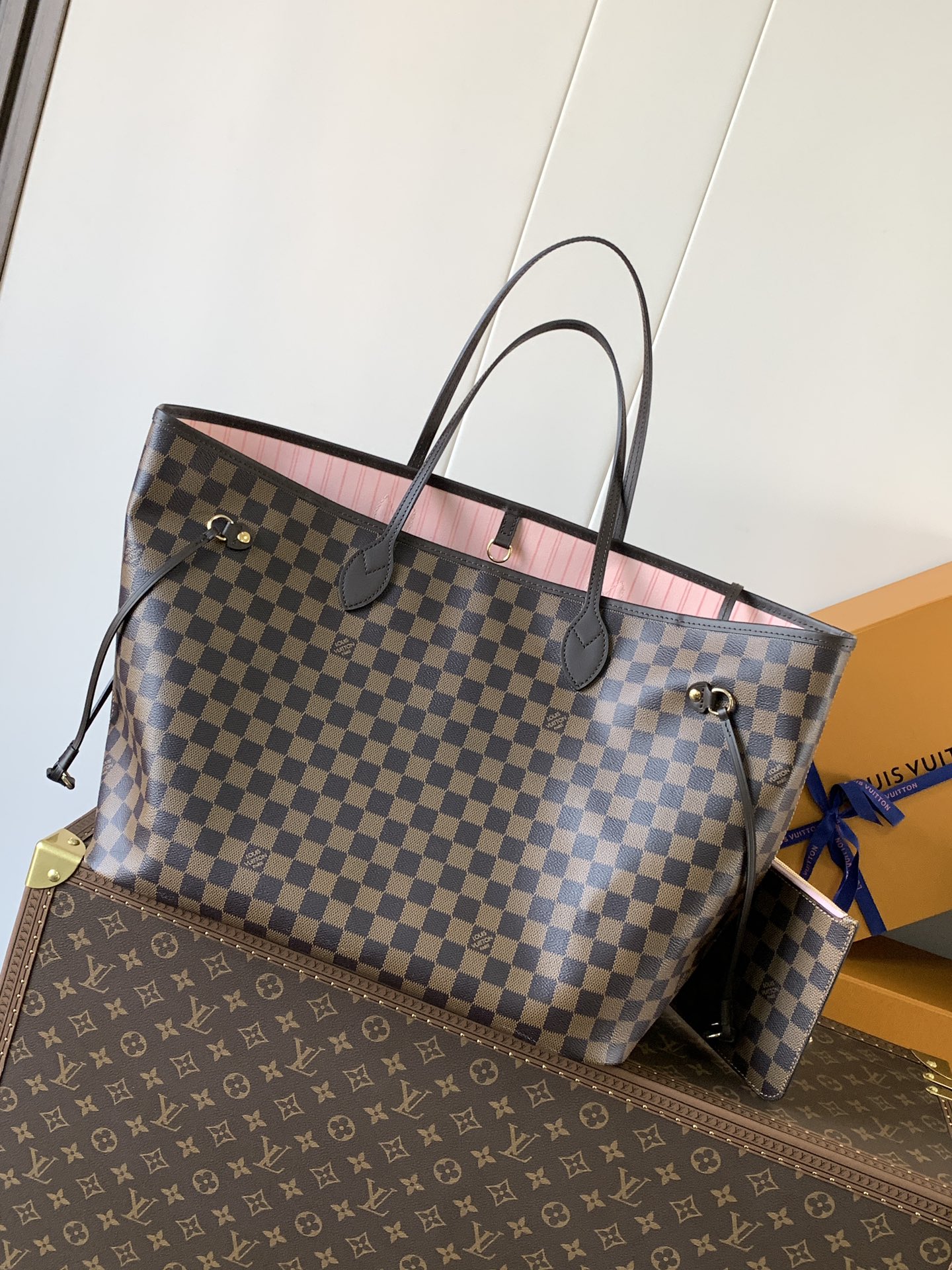 Neverfull Gm Rose Ballerine Pink Damier Ebene Large Size N41602