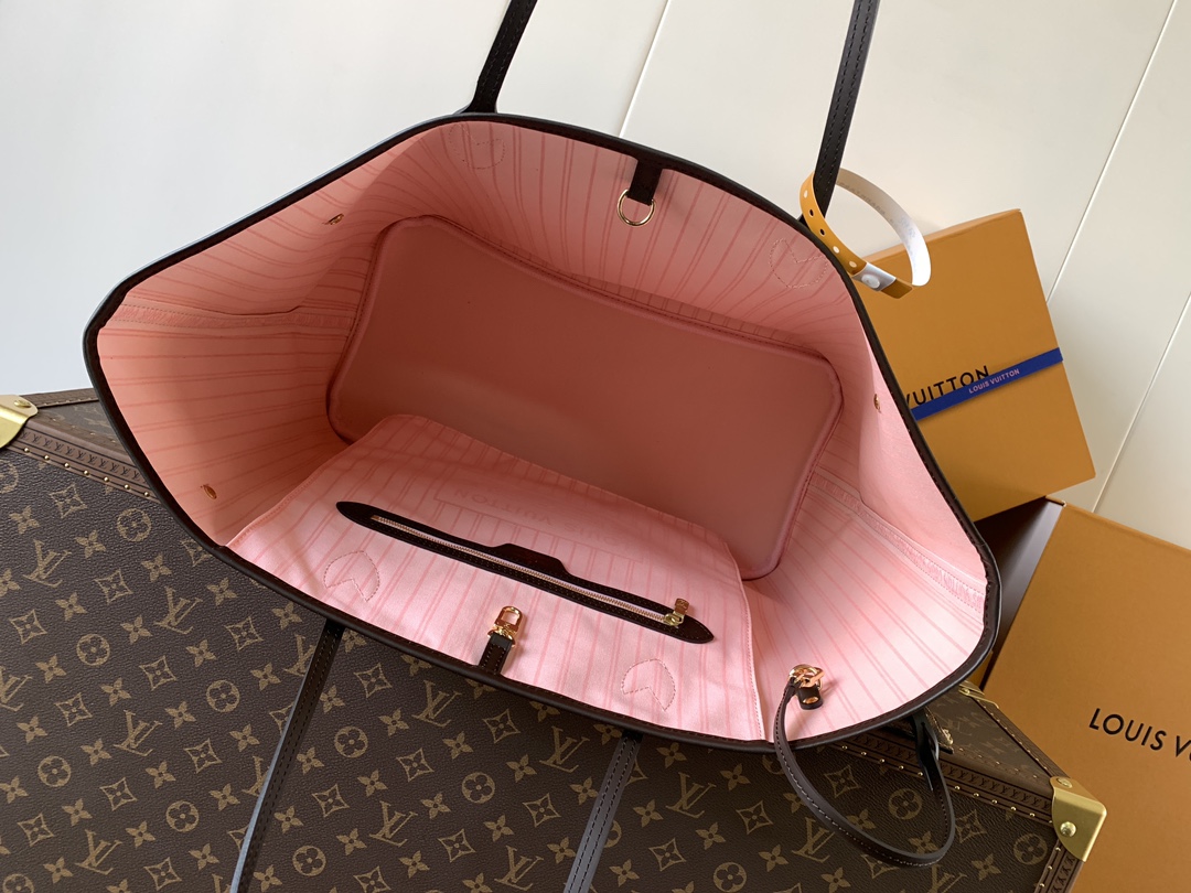 Neverfull Gm Rose Ballerine Pink Damier Ebene Large Size N41602