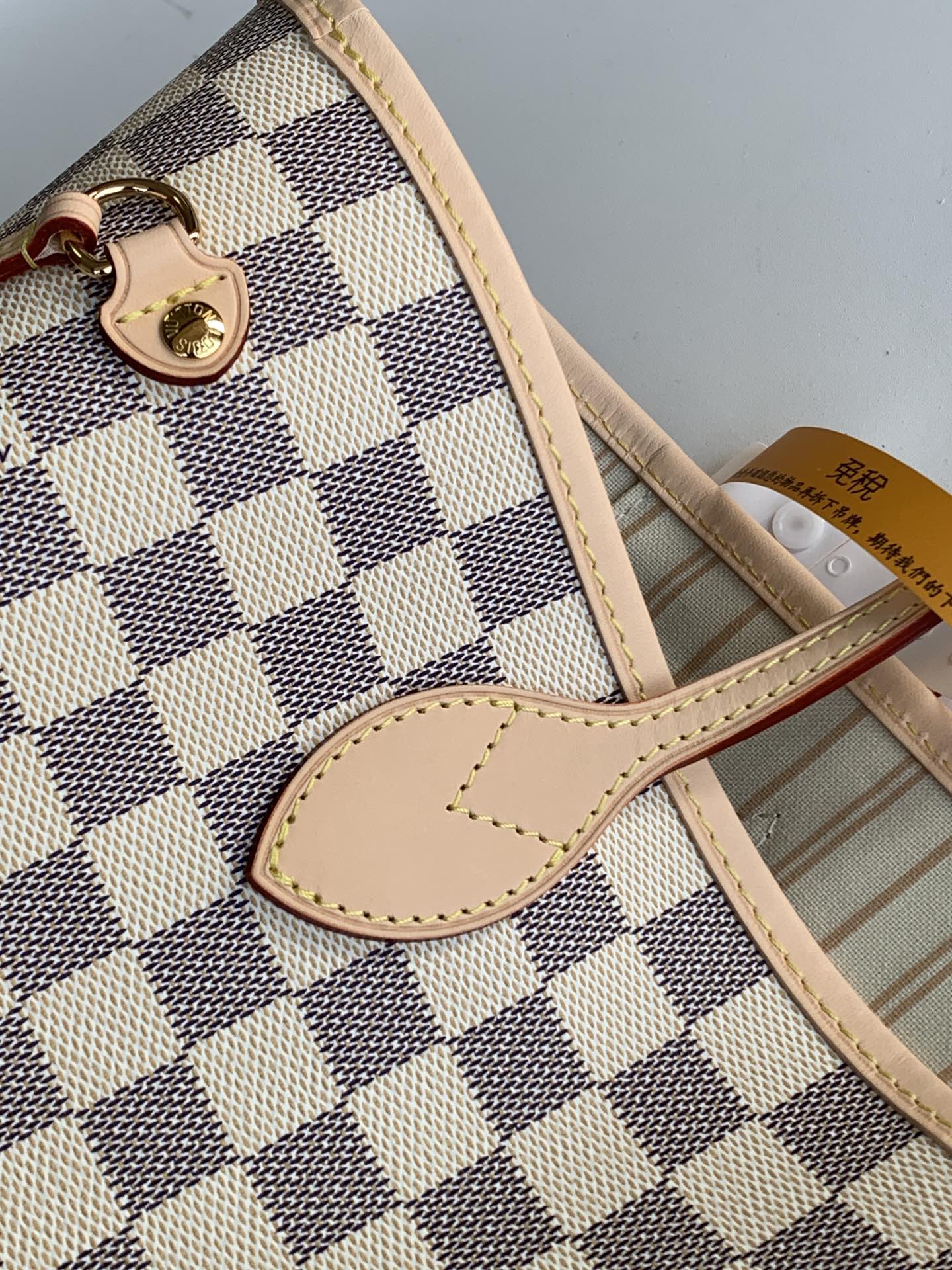Neverfull Mm Beige Damier Azur Mid Size Beige Tote N40604