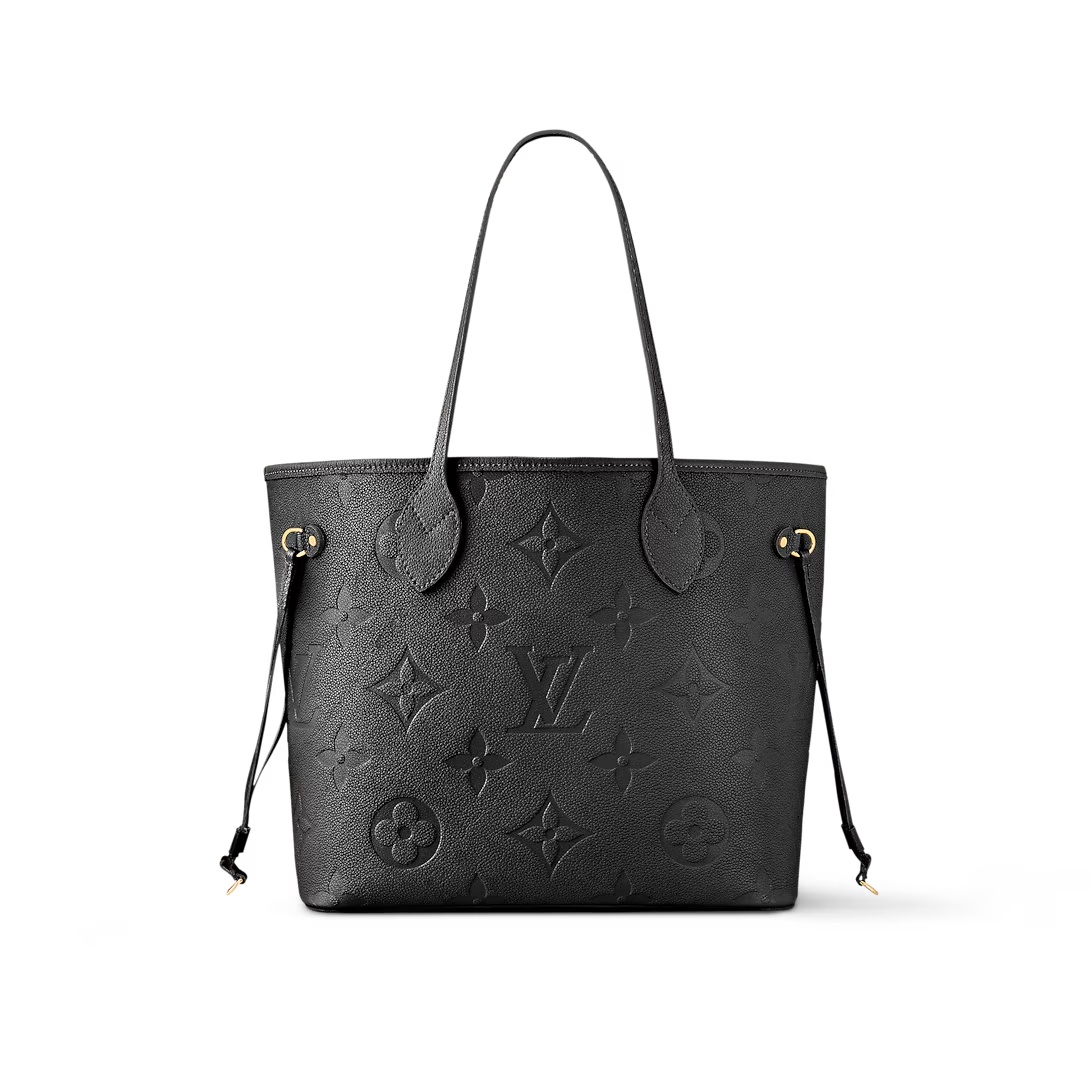 Neverfull Mm Black Monogram Empreinte Leather Mid Size Tote M45685