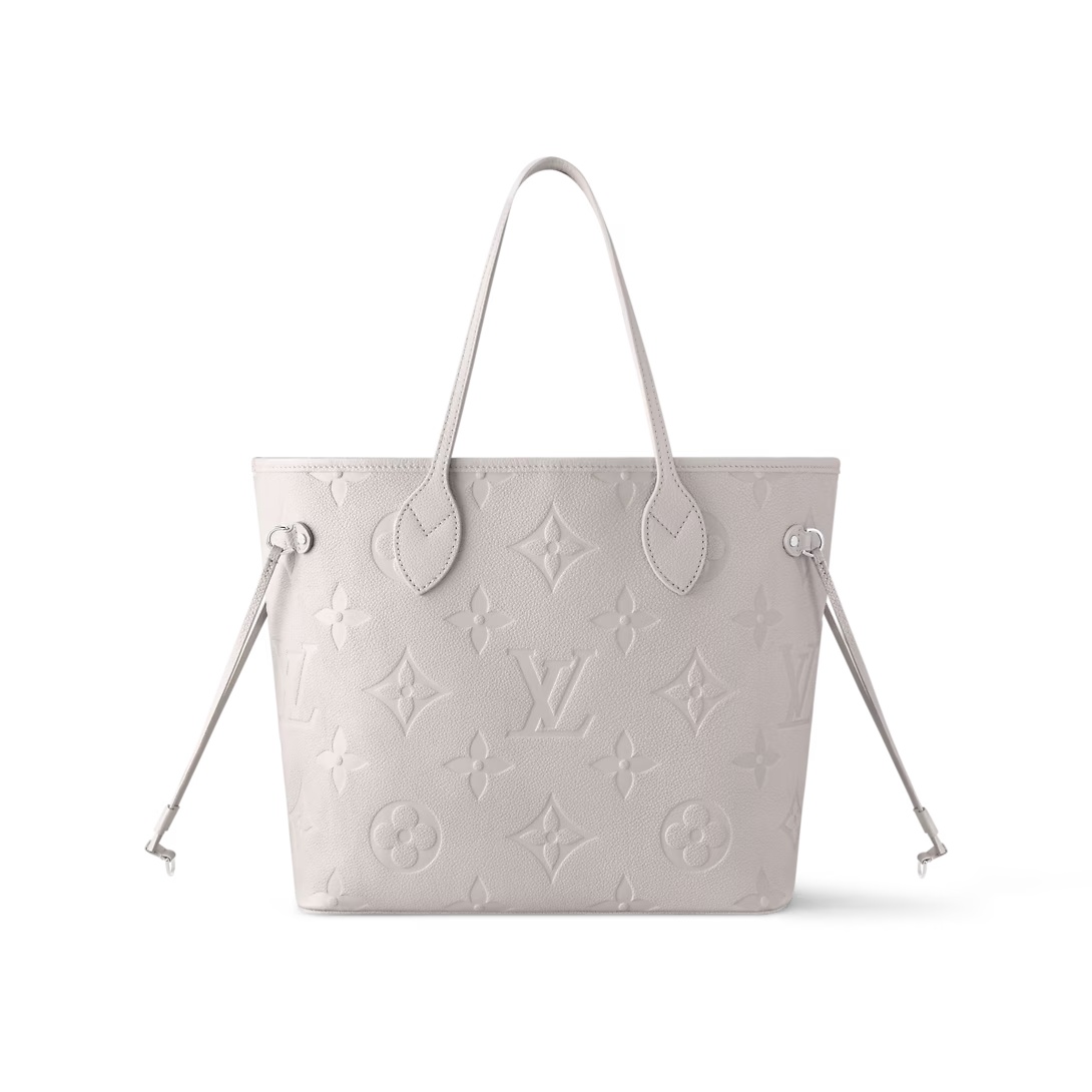 Neverfull Mm Brume Gray Monogram Empreinte Leather Mid Size Tote M13758