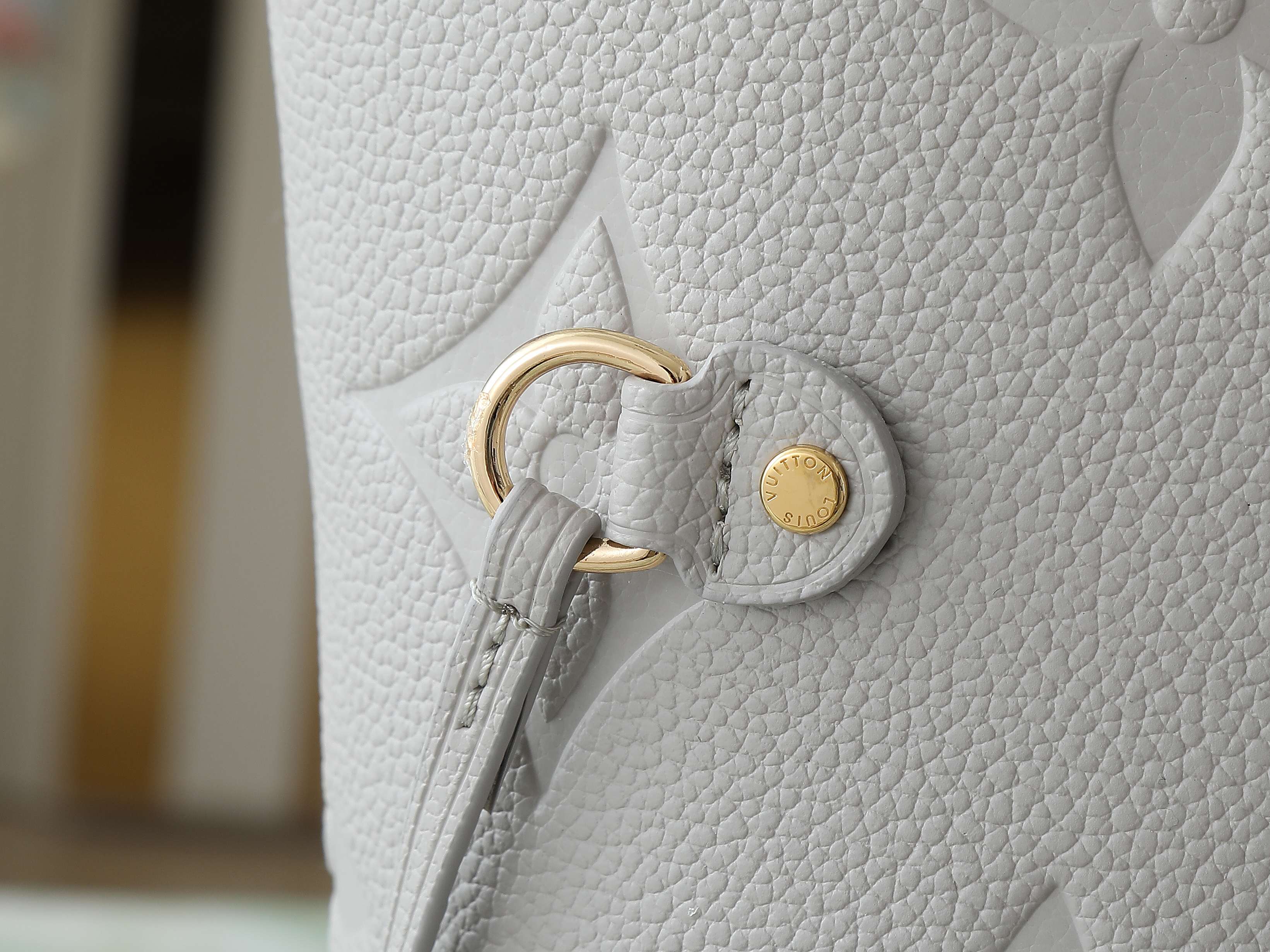 Neverfull Mm Brume Gray Monogram Empreinte Leather Mid Size Tote M13758