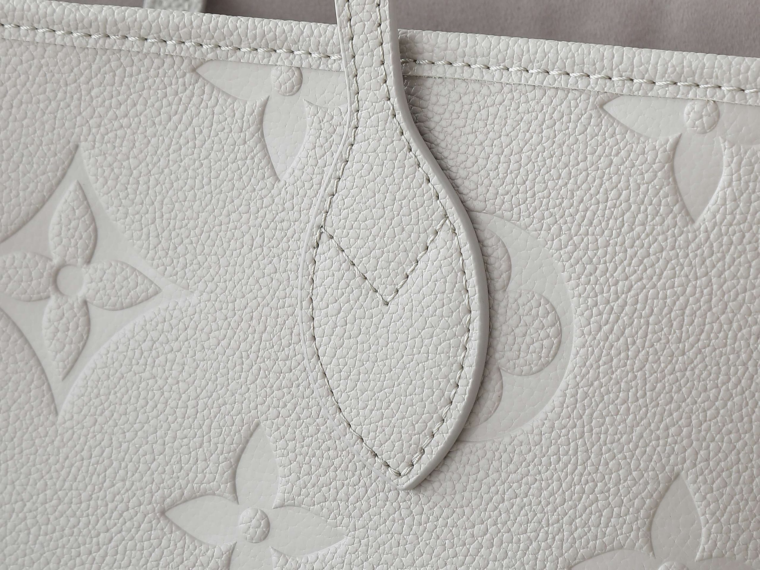 Neverfull Mm Brume Gray Monogram Empreinte Leather Mid Size Tote M13758