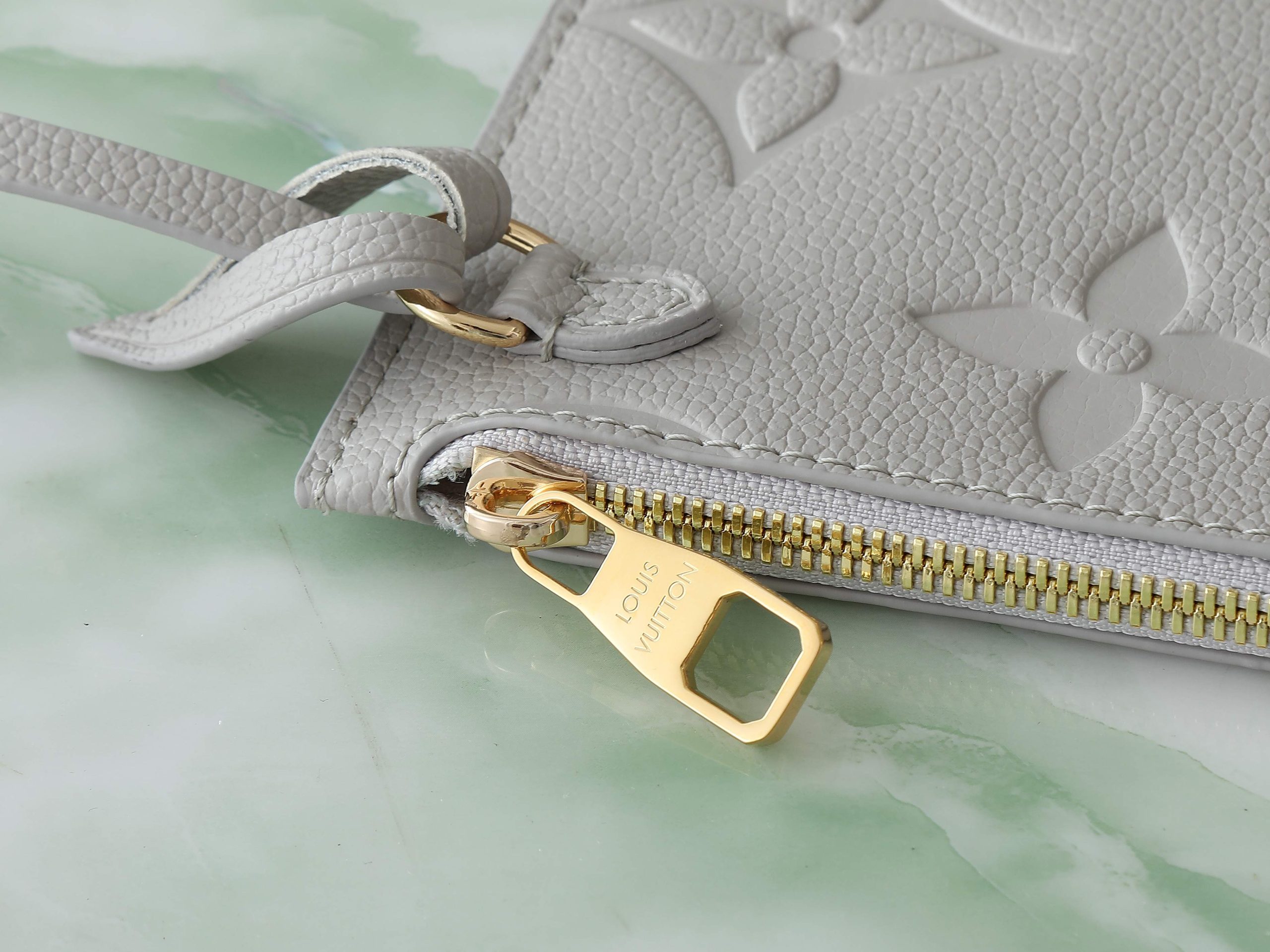 Neverfull Mm Brume Gray Monogram Empreinte Leather Mid Size Tote M13758