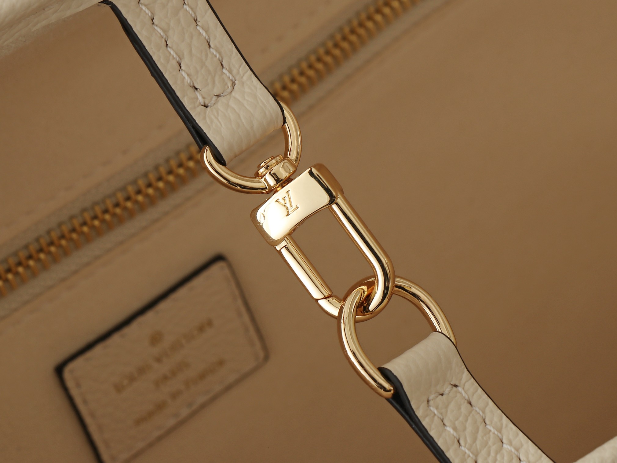 Neverfull Mm Crème Beige Monogram Empreinte Leather Mid Size Tote M46676
