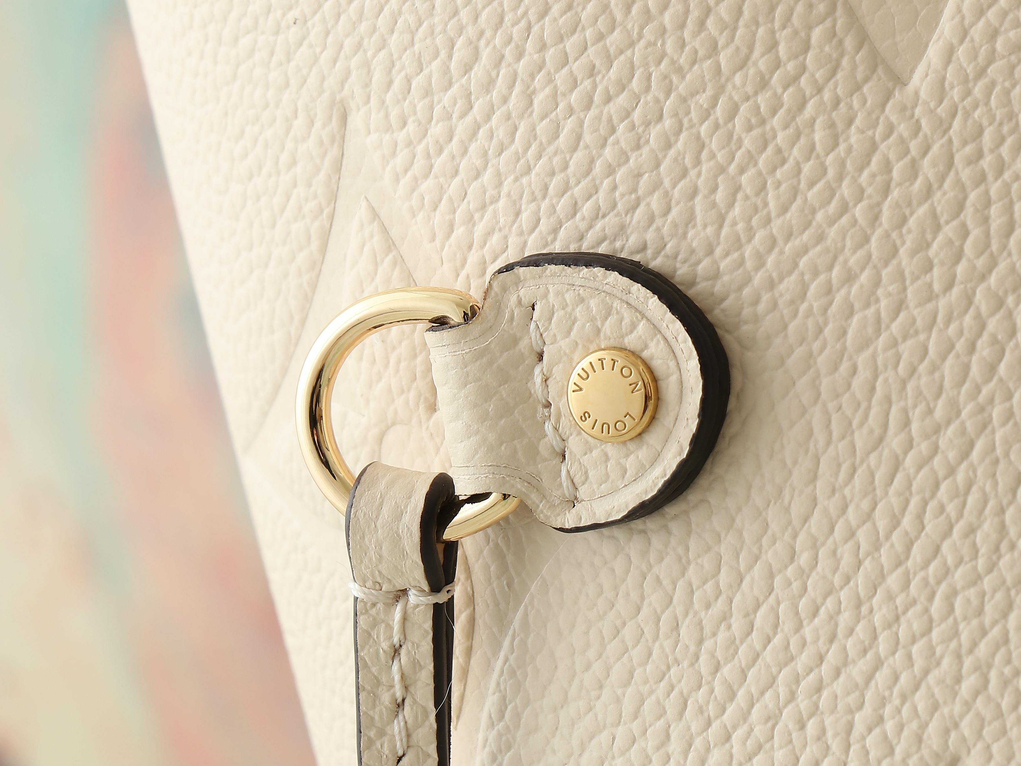Neverfull Mm Crème Beige Monogram Empreinte Leather Mid Size Tote M46676