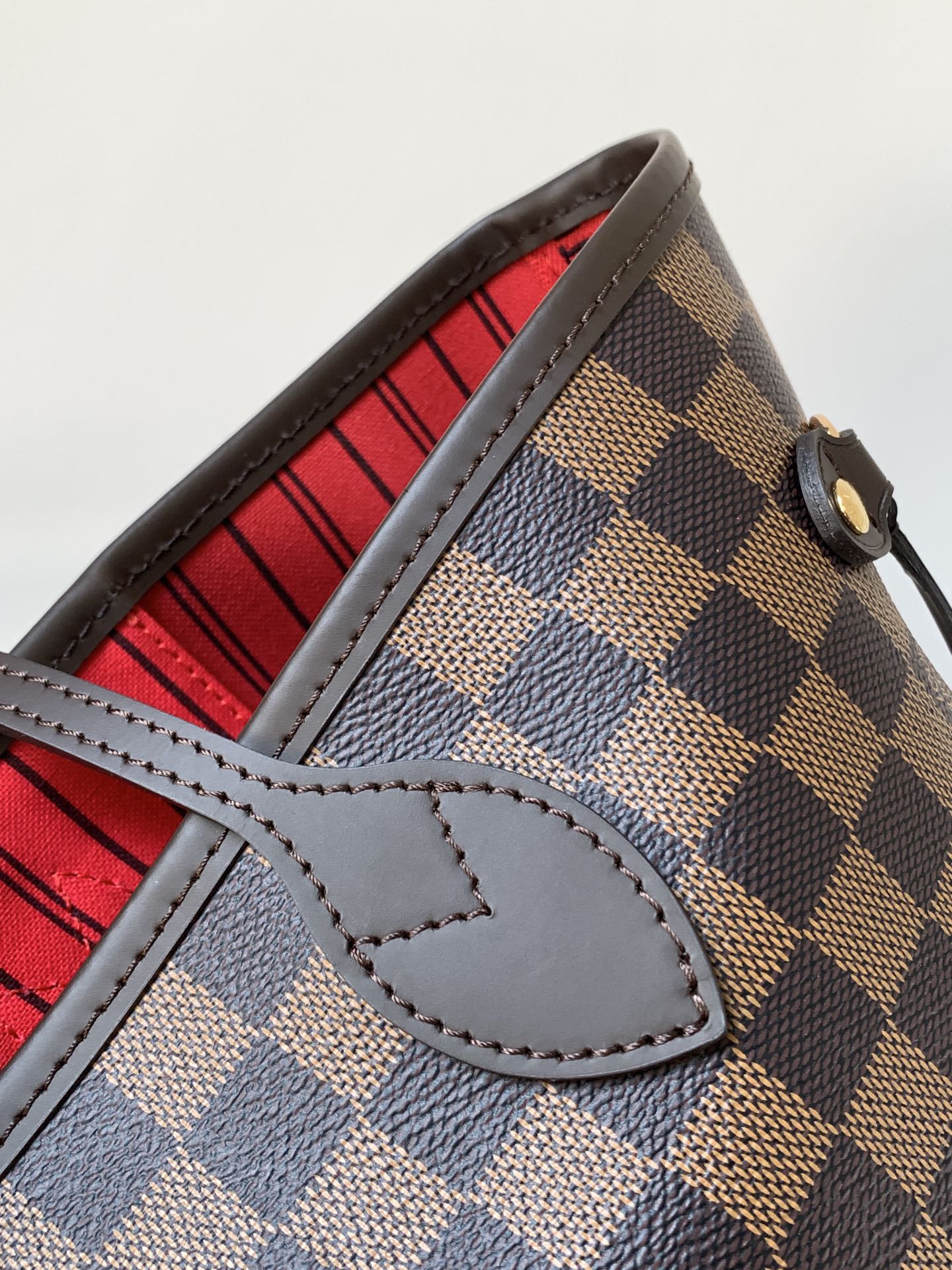 Neverfull Mm Damier Ebene Mid Size Cerise Red Tote N40599