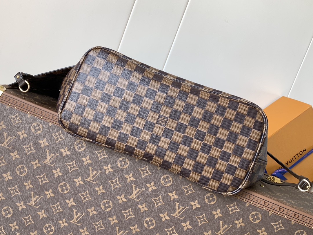 Neverfull Mm Damier Ebene Mid Size Cerise Red Tote N40599
