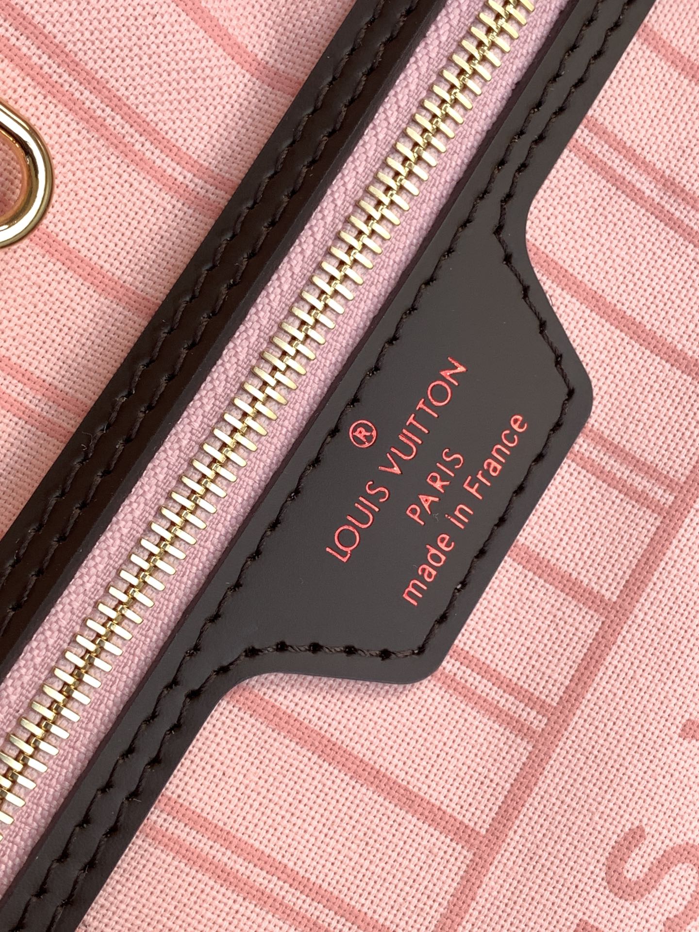 Neverfull Mm Damier Ebene Mid Size Rose Ballerine Pink Tote N40598