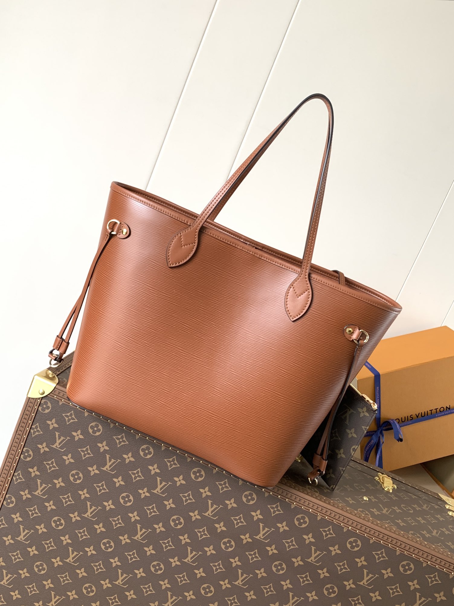 Neverfull Mm Epi Leather Tote Kenyan Fauv M12467