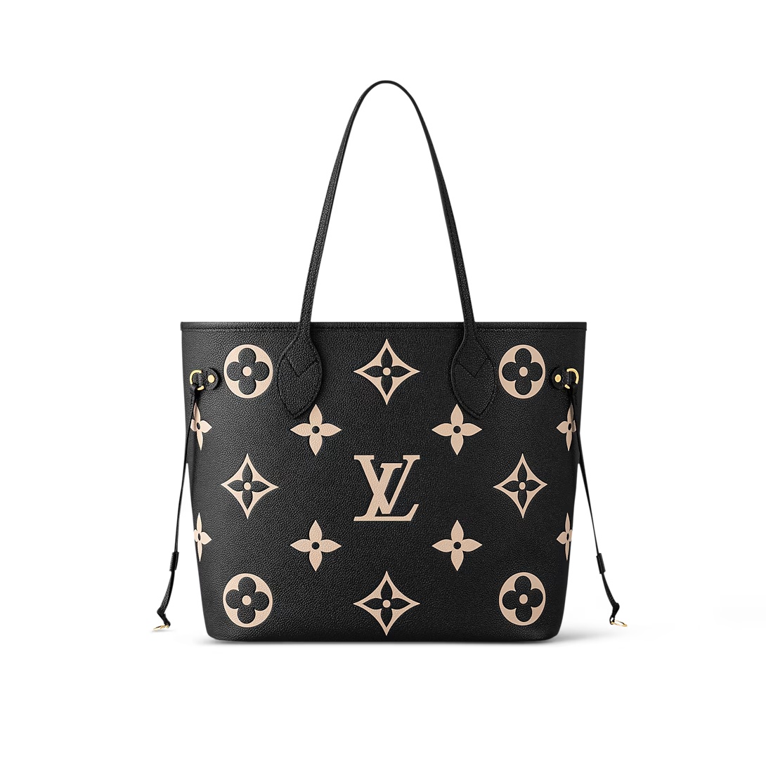 Neverfull Mm Mid Side Two Color Tote Black / Beige M58907